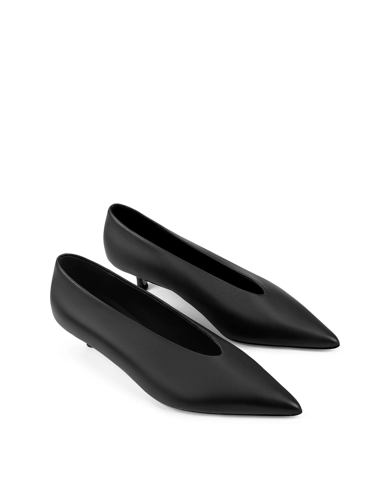 Flynn Point Toe Pumps - Black Leather - Image 3