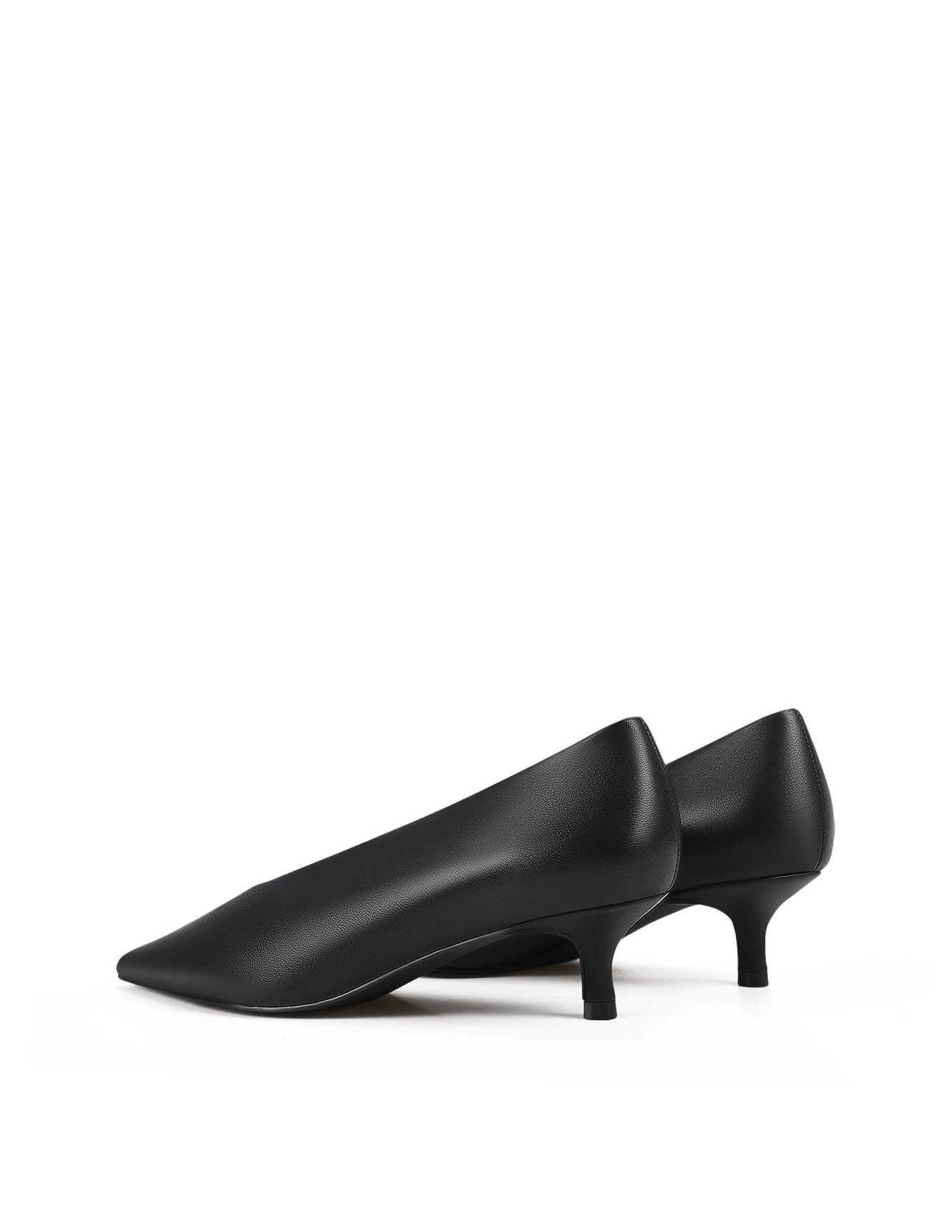 Flynn Point Toe Pumps - Black Leather - Image 4
