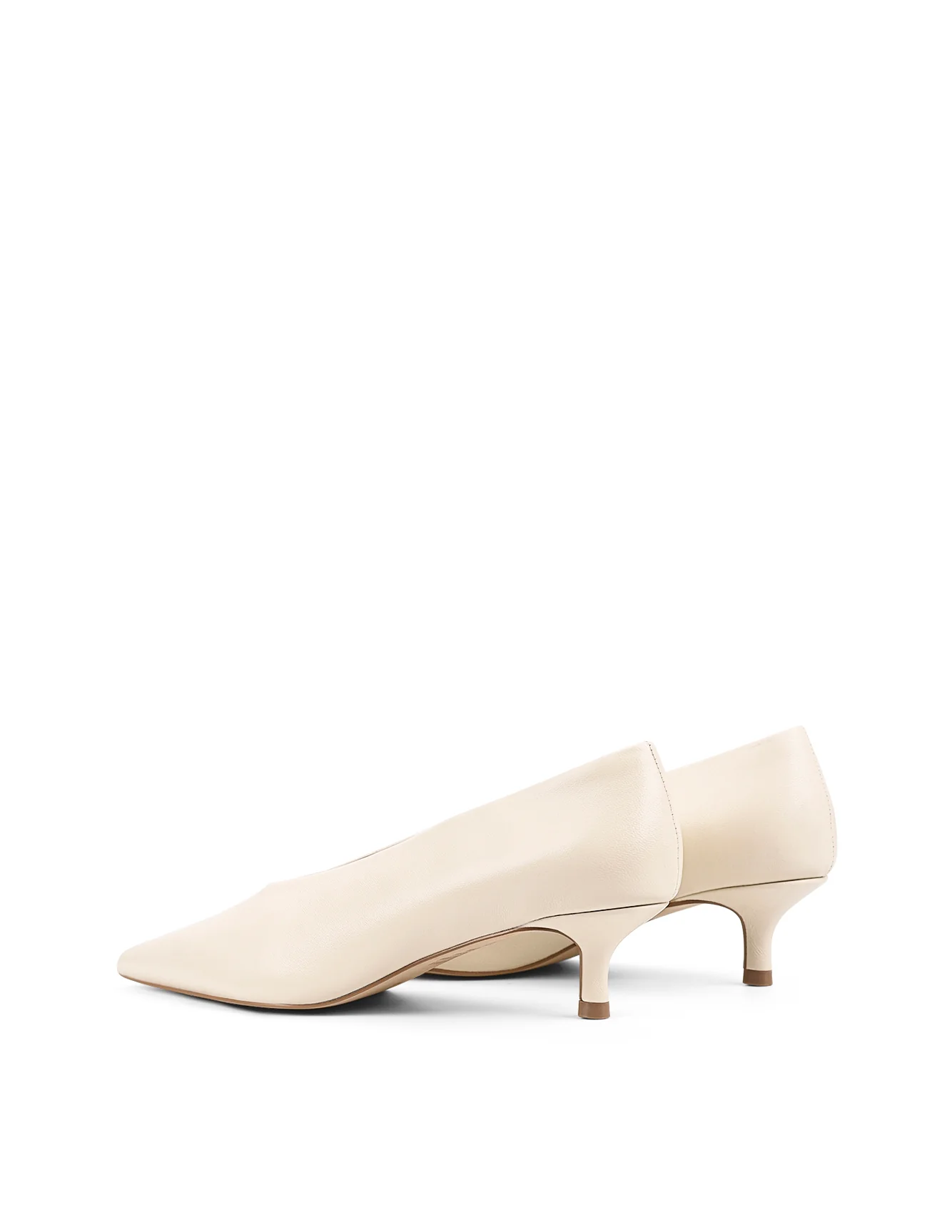 Flynn Point Toe Pumps - Cream  White Leather - Image 6