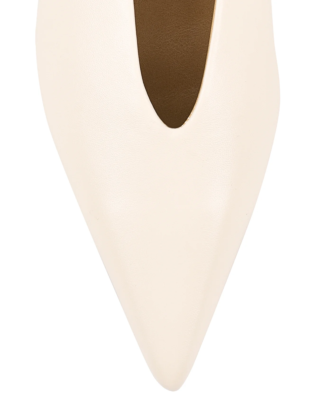 Flynn Point Toe Pumps - Cream  White Leather - Image 7