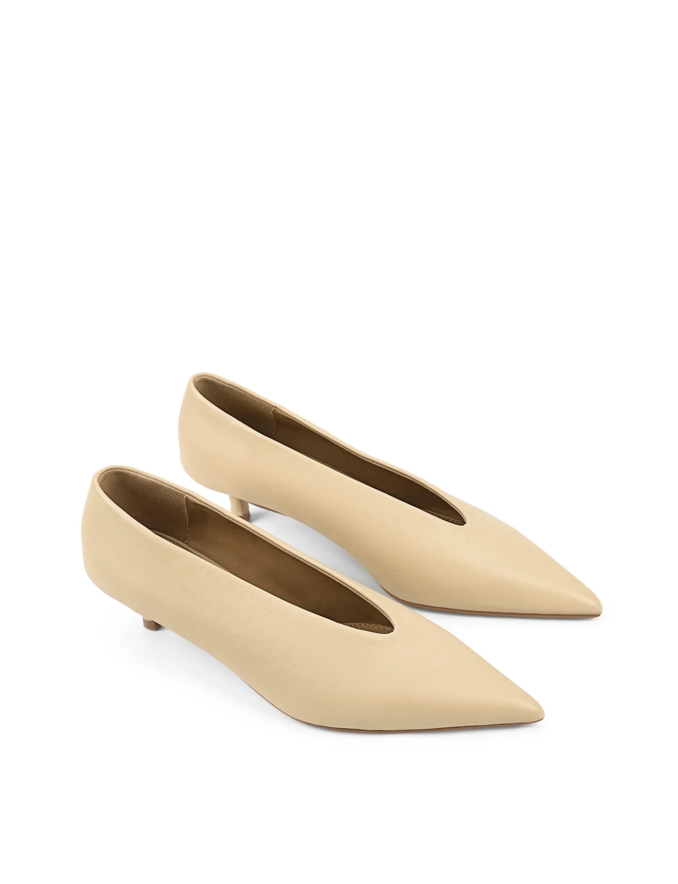 Flynn Point Toe Pumps - Custard Yellow Leather - Image 4