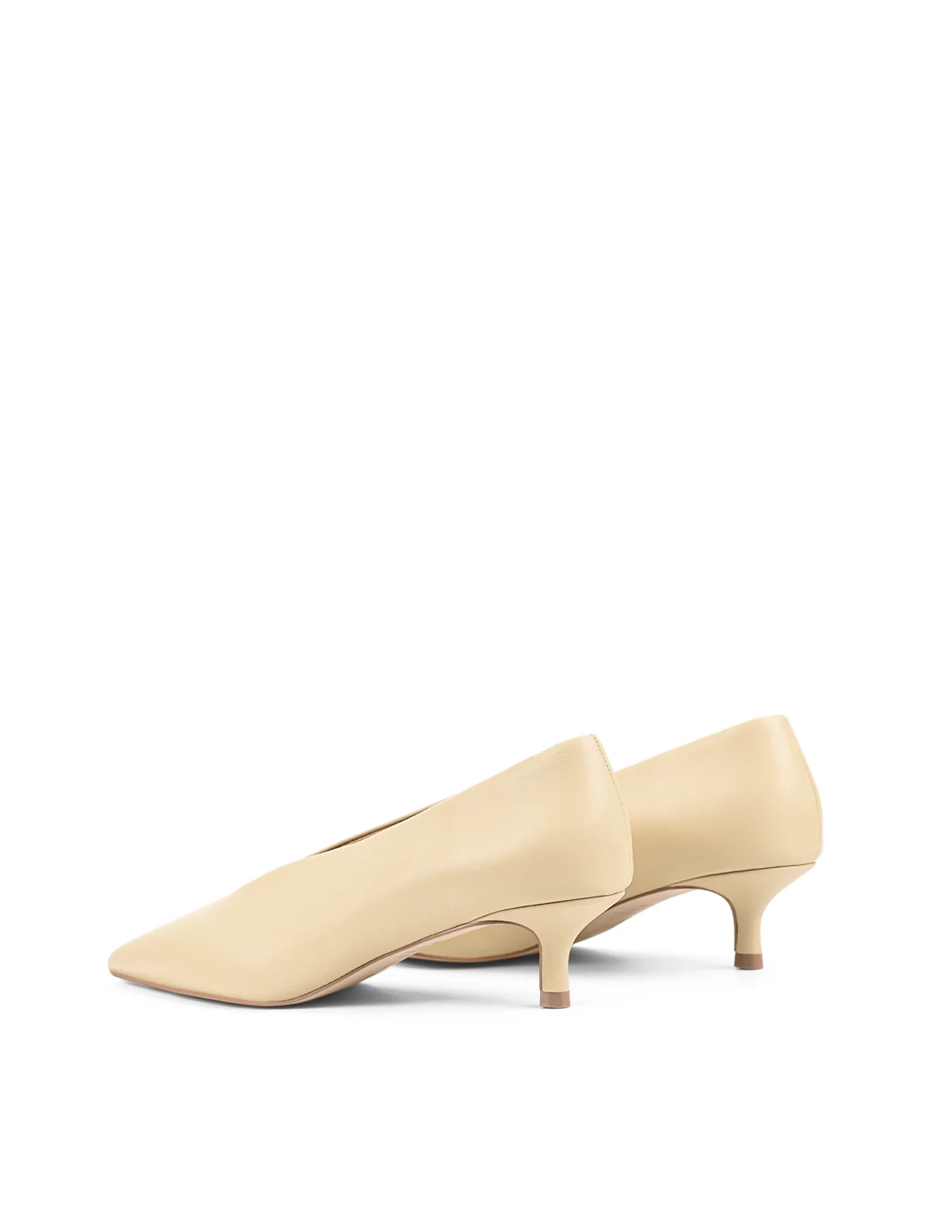 Flynn Point Toe Pumps - Custard Yellow Leather - Image 6