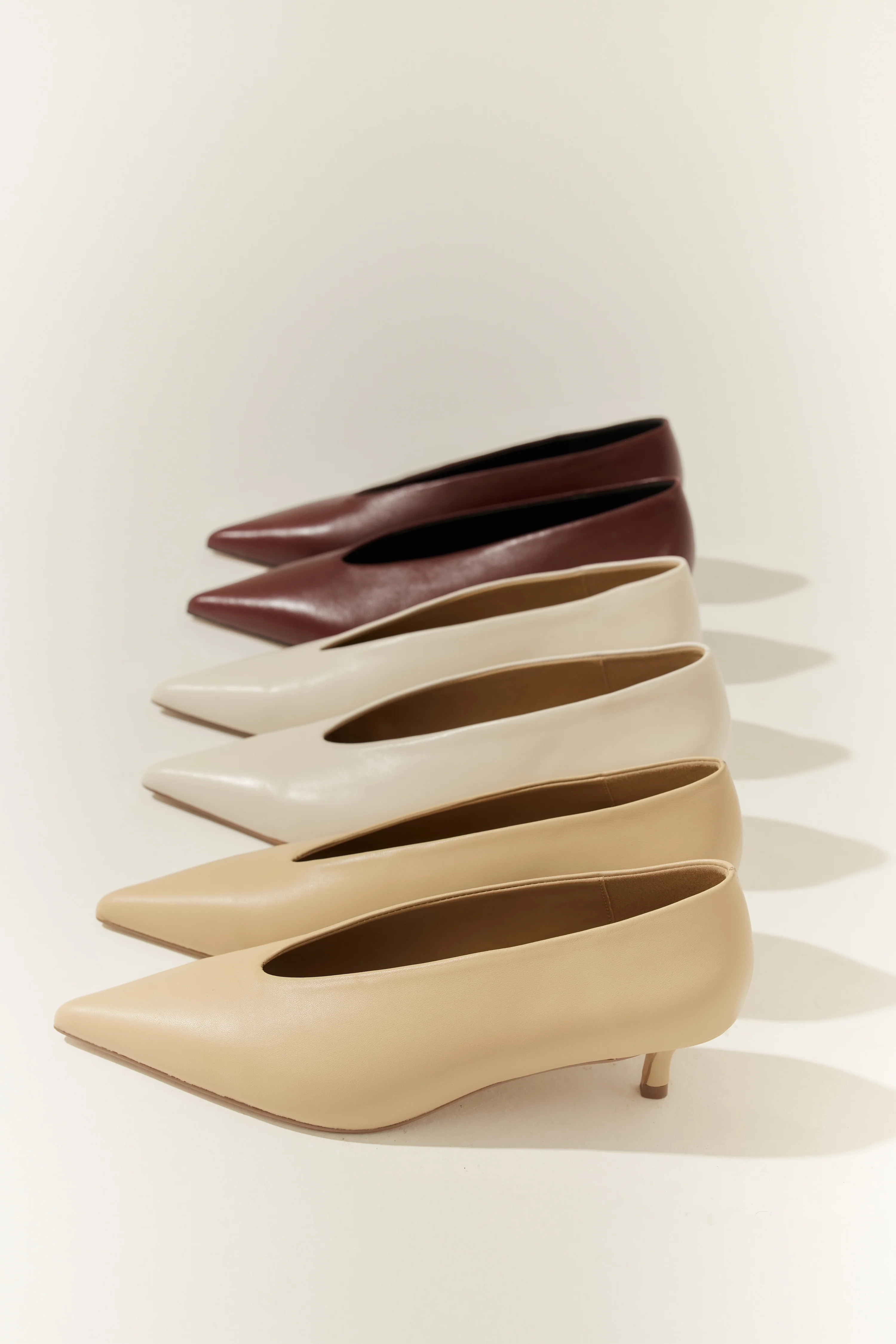Flynn Point Toe Pumps - Wine Leather - Image 4
