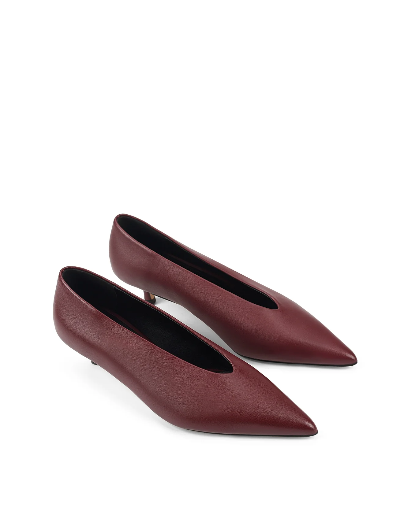 Flynn Point Toe Pumps - Wine Leather - Image 5