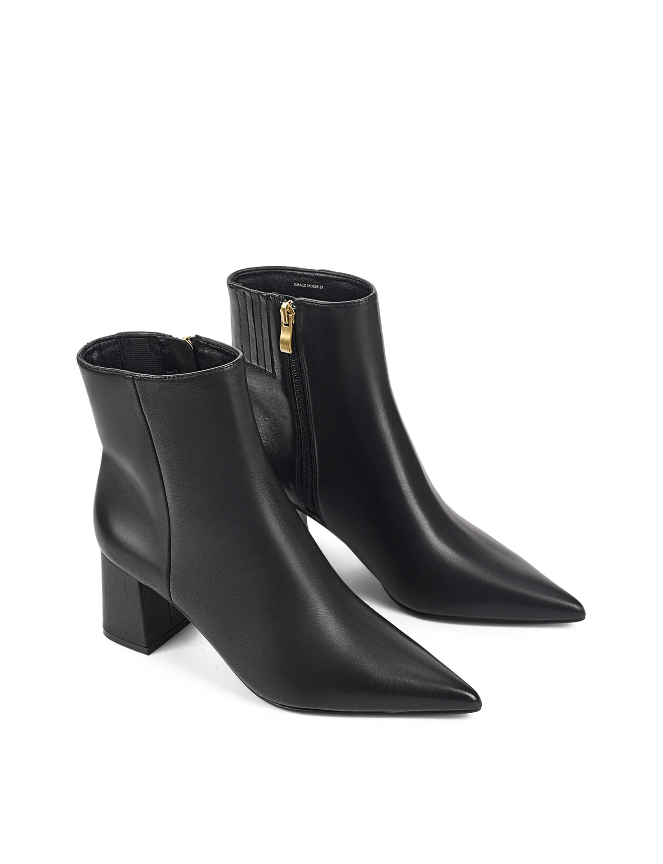Grace Ankle Boots - Black Leather - Image 3
