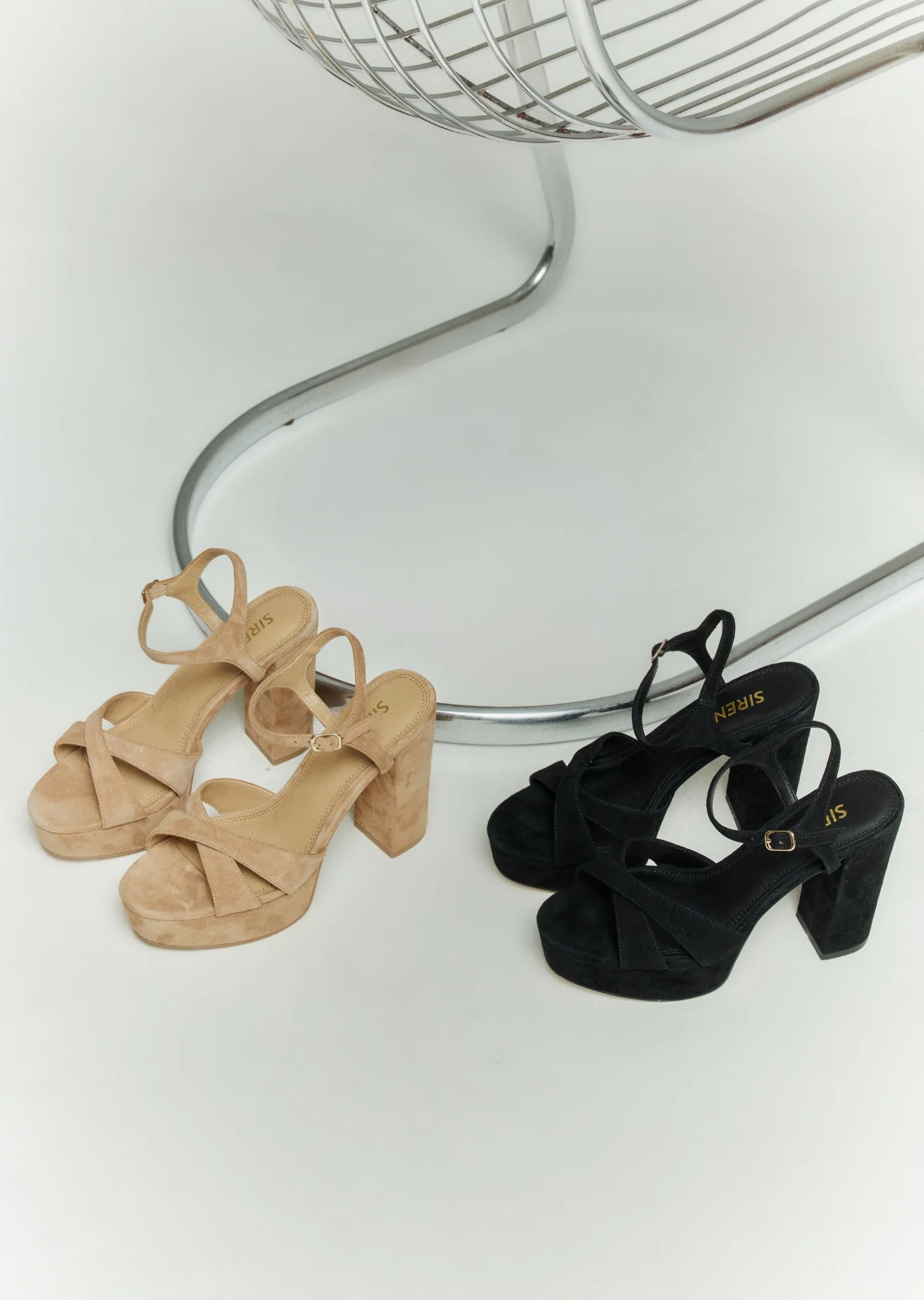 Hannah Platform Sandals - Camel Tan Suede - Image 3