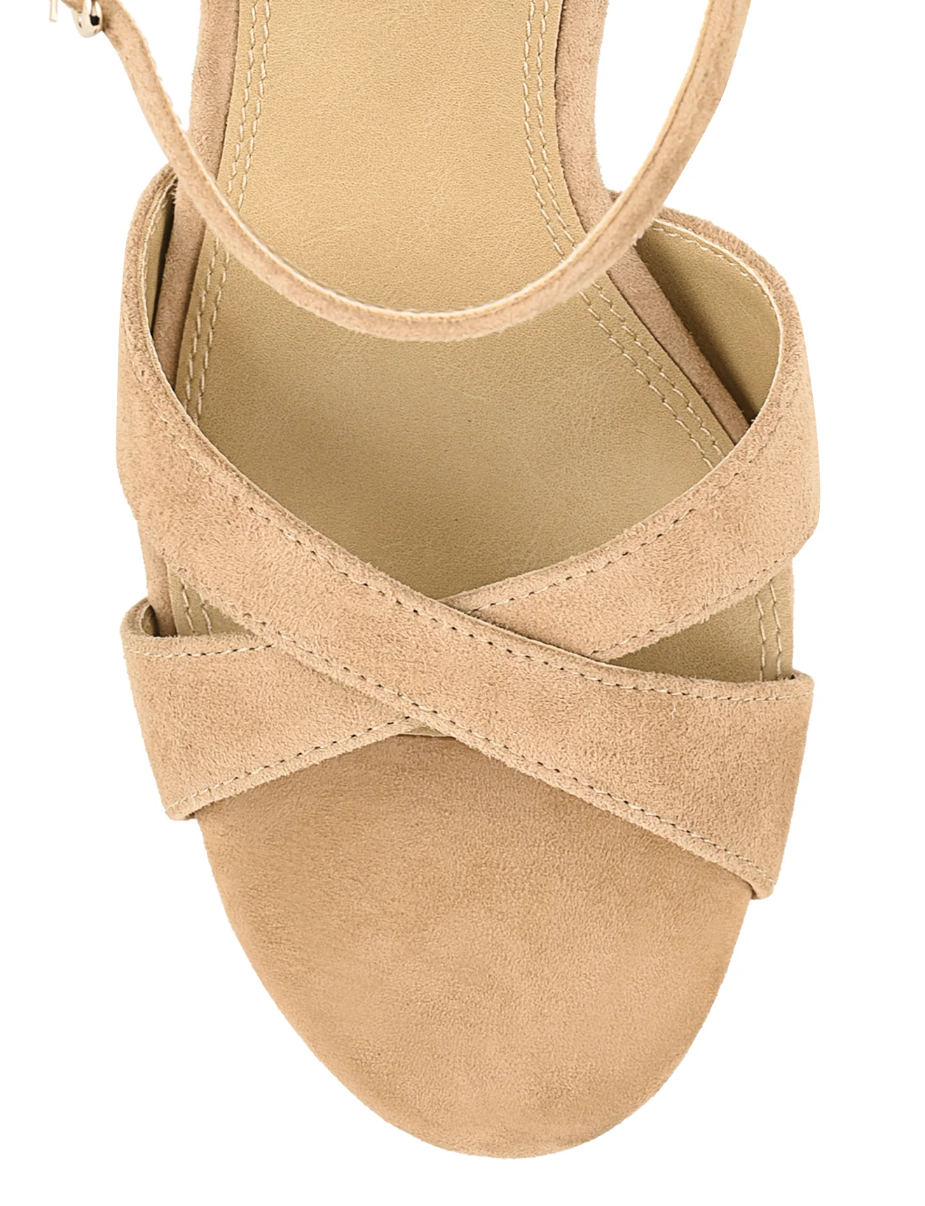 Hannah Platform Sandals - Camel Tan Suede - Image 7