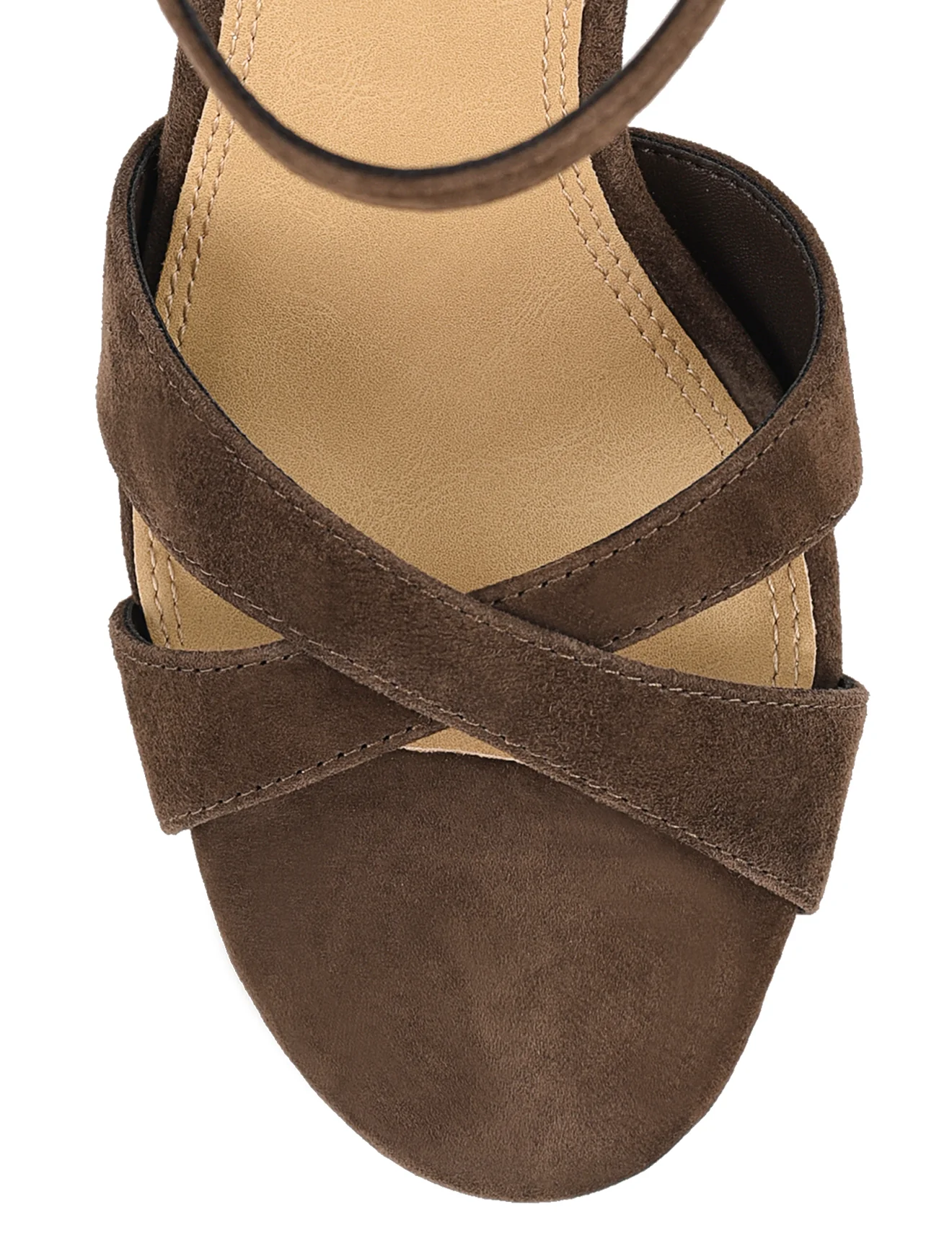 Hannah Platform Sandals - Chocolate Brown Suede & Cork - Image 6