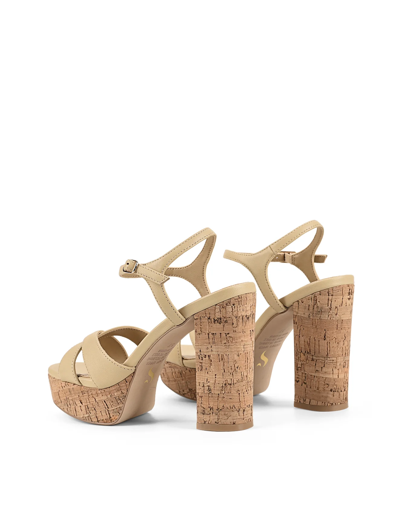 Hannah Platform Sandals - Custard Yellow Leather & Cork - Image 3