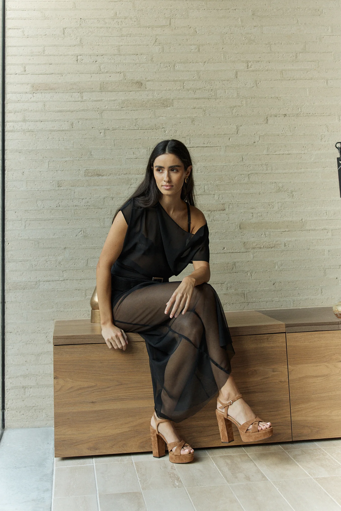 Hannah Platform Sandals - Tobacco Brown Suede - Image 4