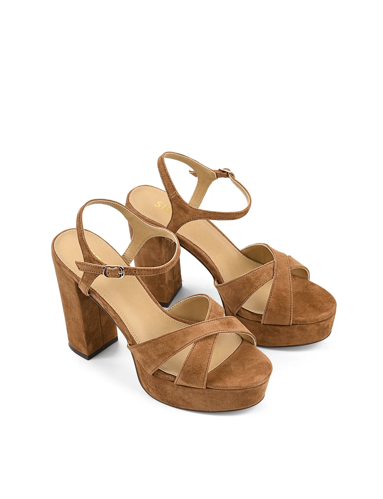 Hannah Platform Sandals - Tobacco Brown Suede - Image 5