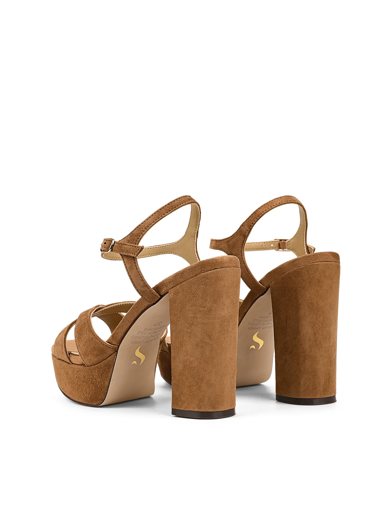 Hannah Platform Sandals - Tobacco Brown Suede - Image 6