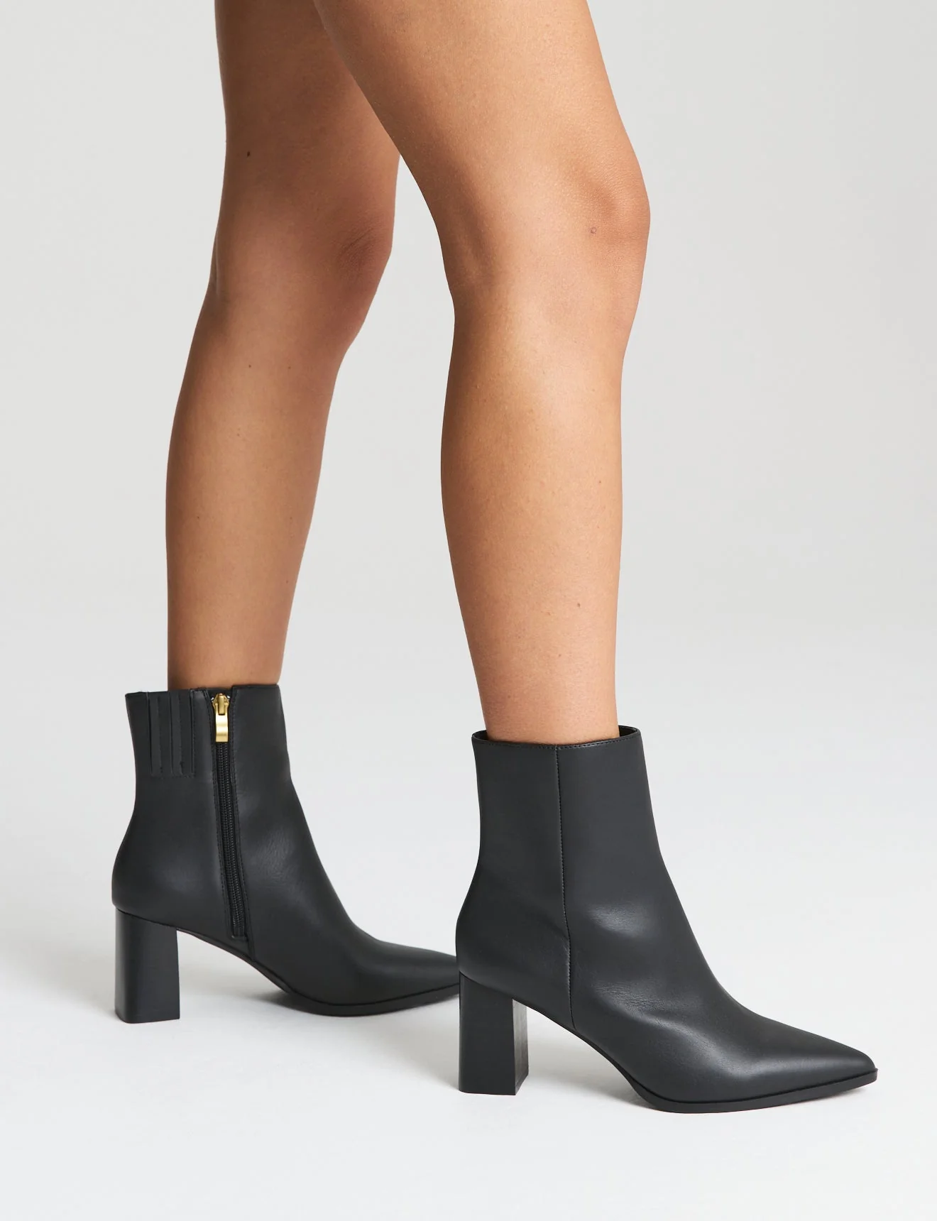 Holly Ankle Boots - Black Leather - Image 2
