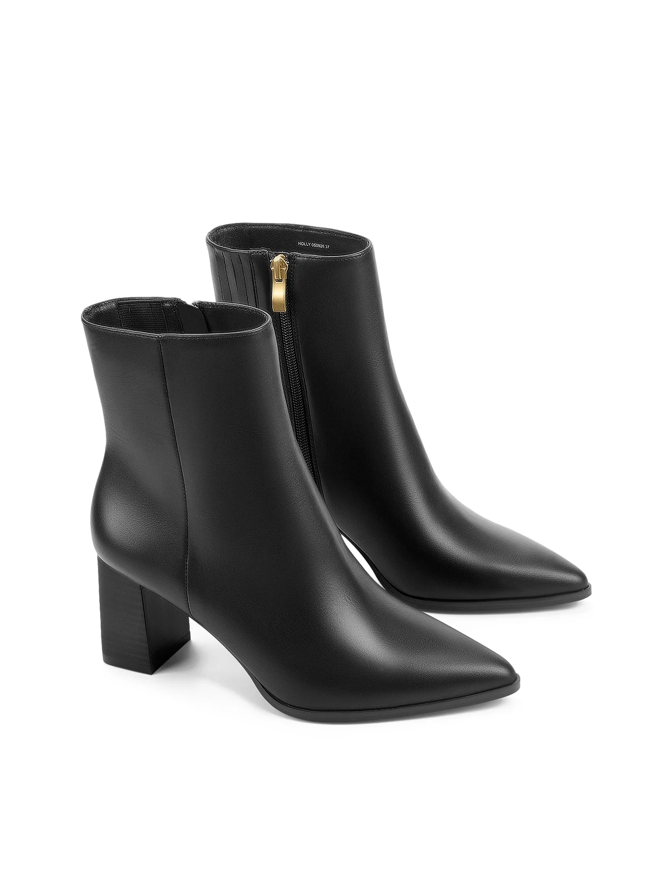 Holly Ankle Boots - Black Leather - Image 3