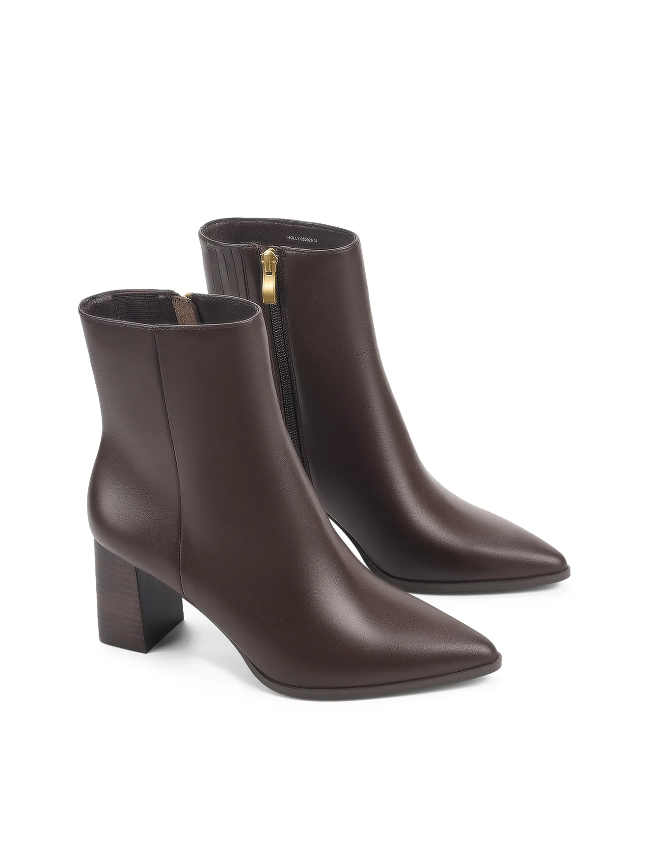 Holly Ankle Boots - Chocolate Brown Leather - Image 3