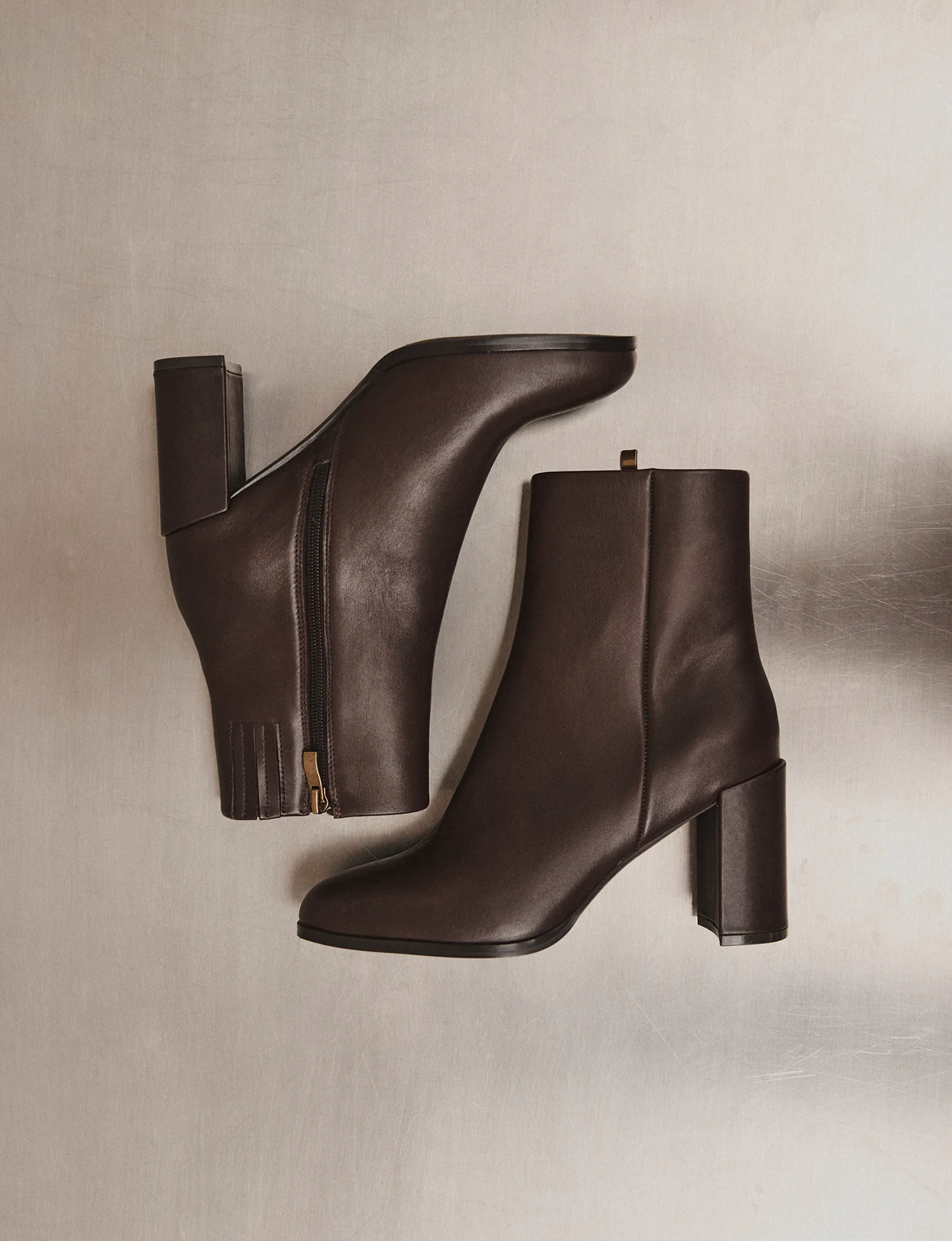 Holly Ankle Boots - Chocolate Brown Leather - Image 8