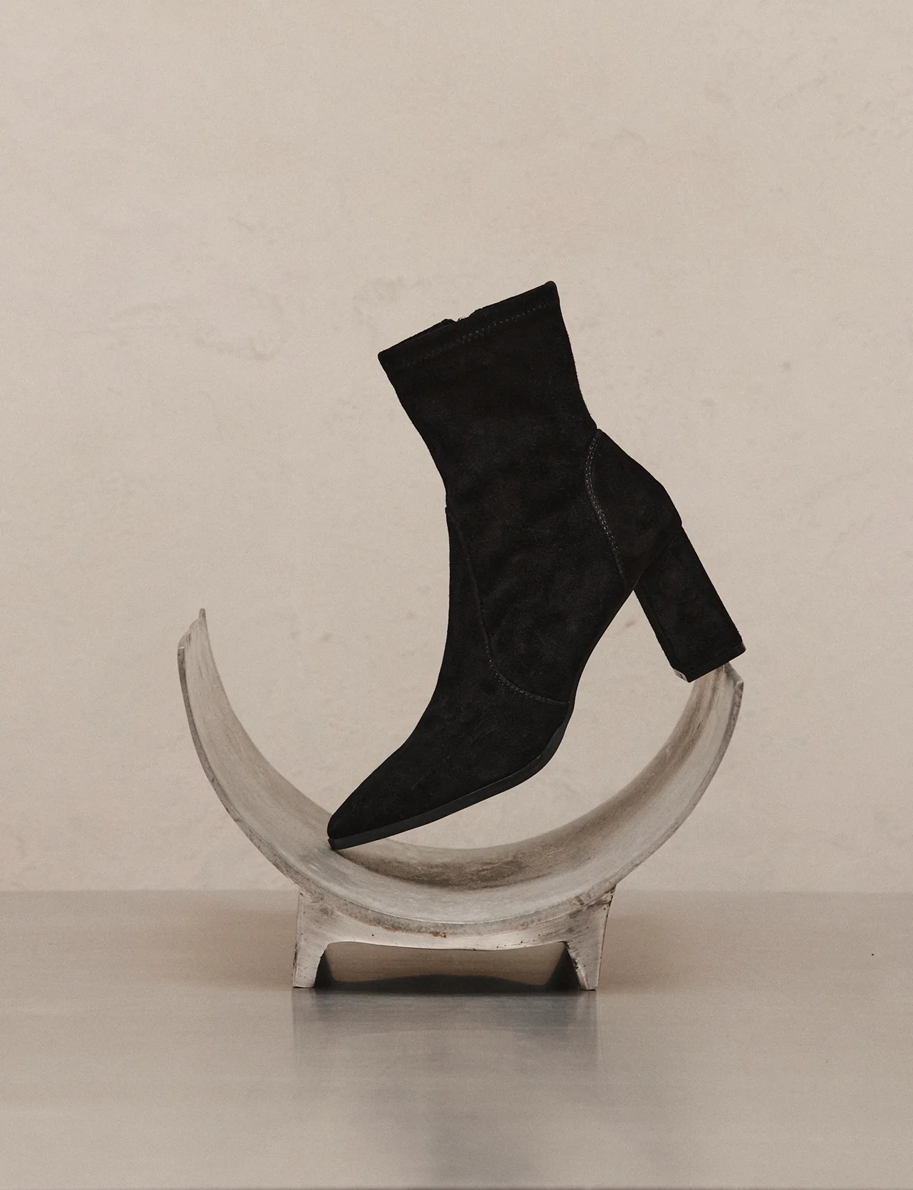 Hope Ankle Boots - Black Stretch Suede - Image 6