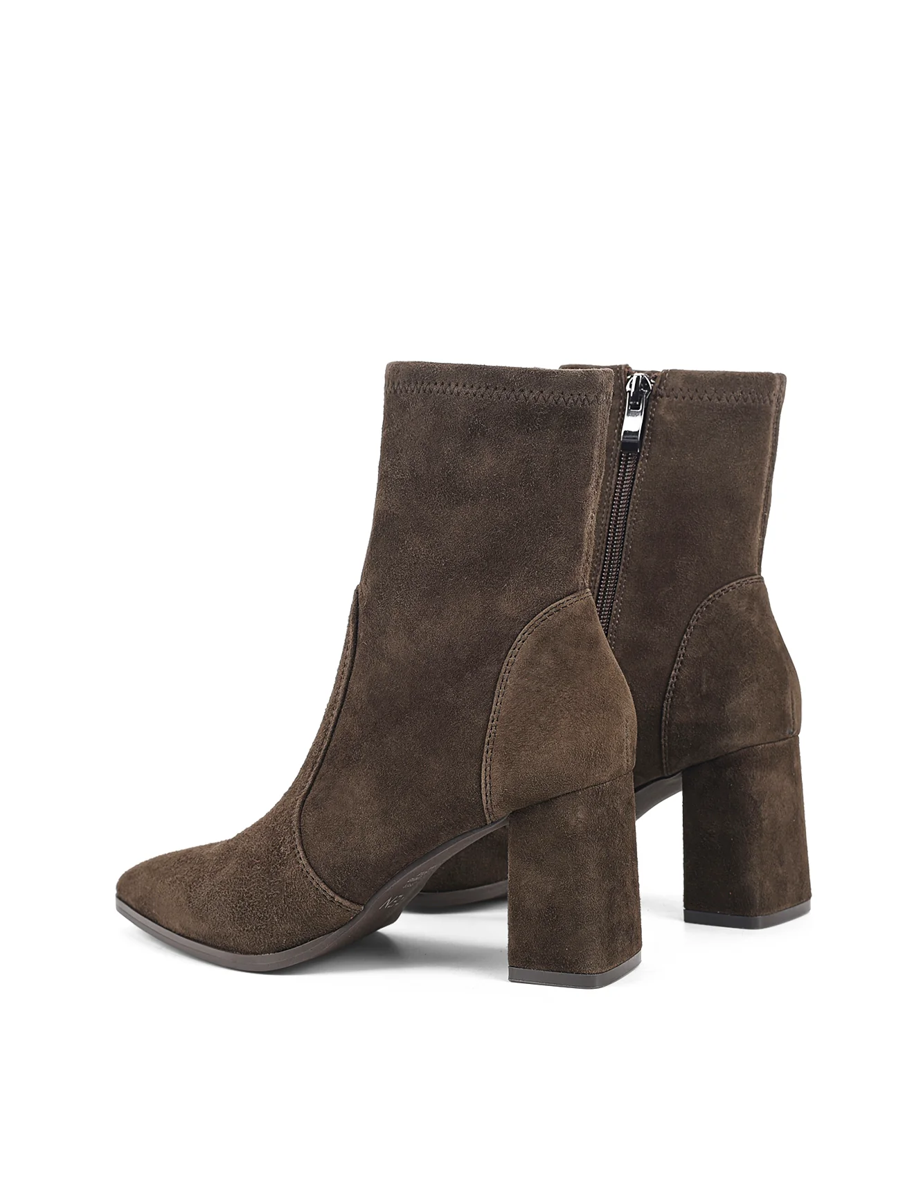 Hope Ankle Boots - Chocolate Brown Stretch Suede - Image 4