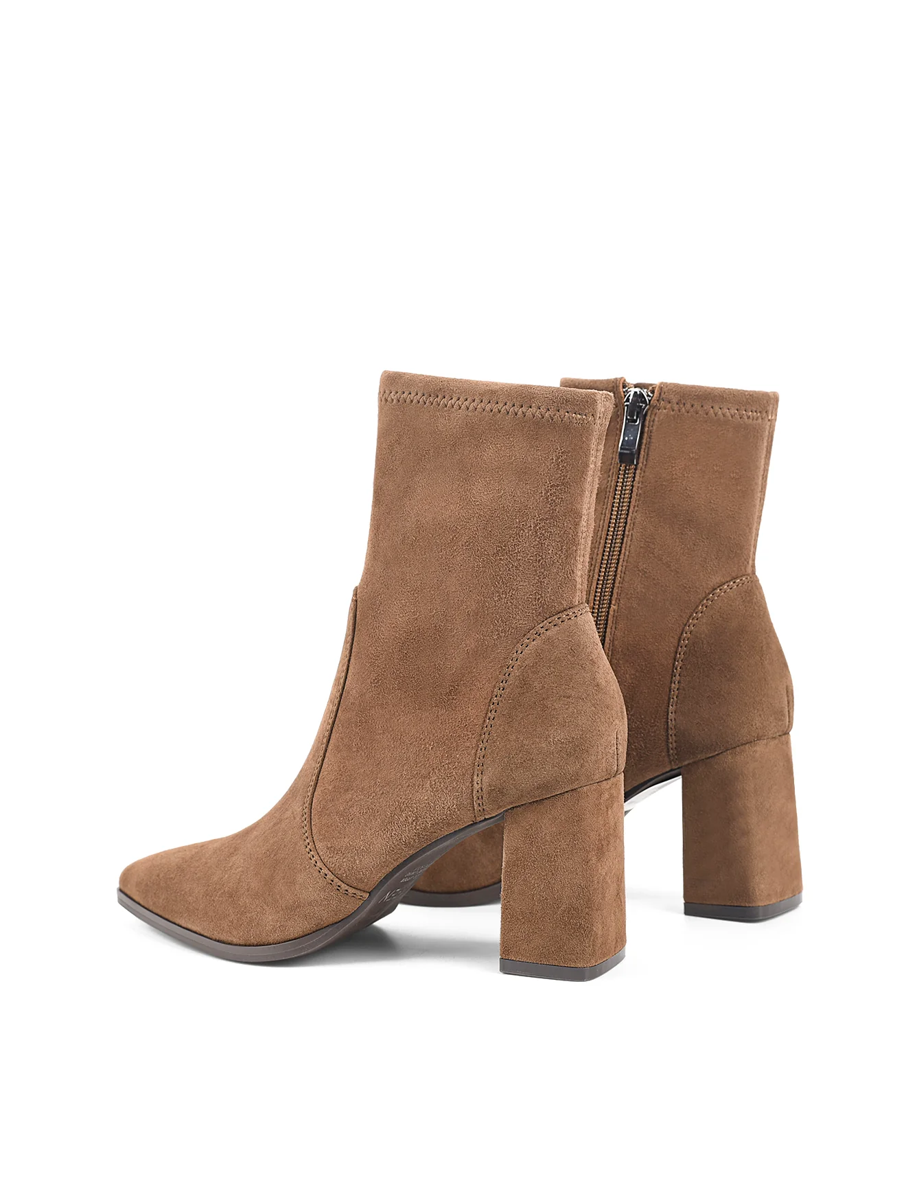 Hope Ankle Boots - Toffee Brown Stretch Suede - Image 4