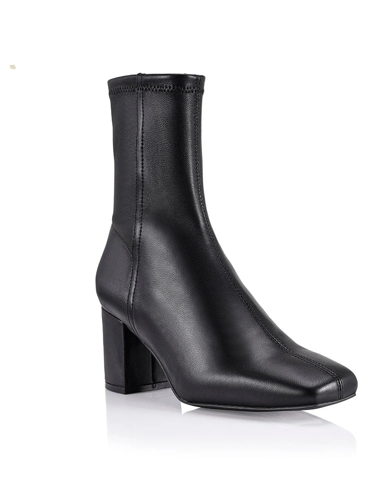 Juan II Sock Boots - Black Stretch Leather - Image 3