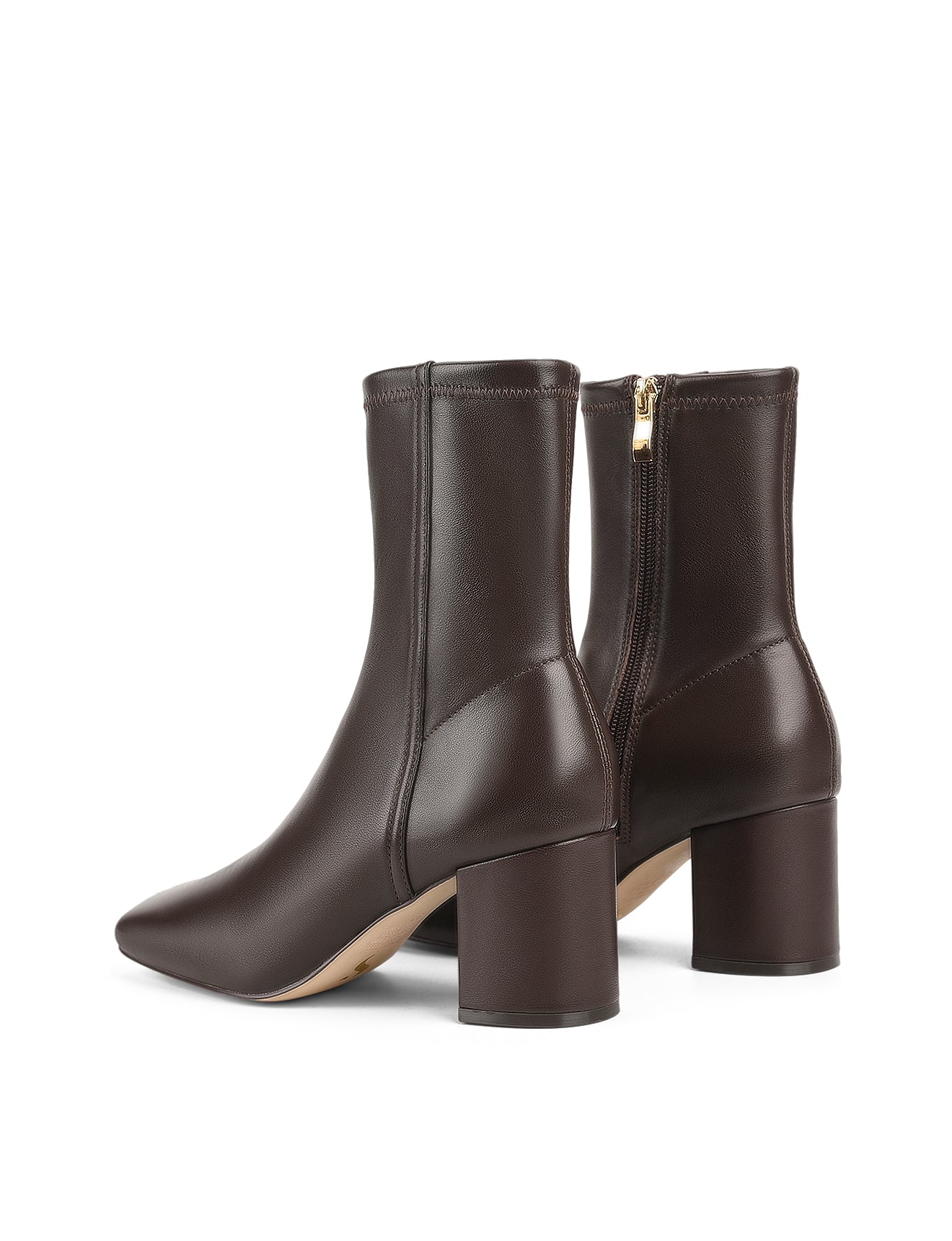 Juan II Sock Boots - Chocolate Brown Stretch Leather - Image 3