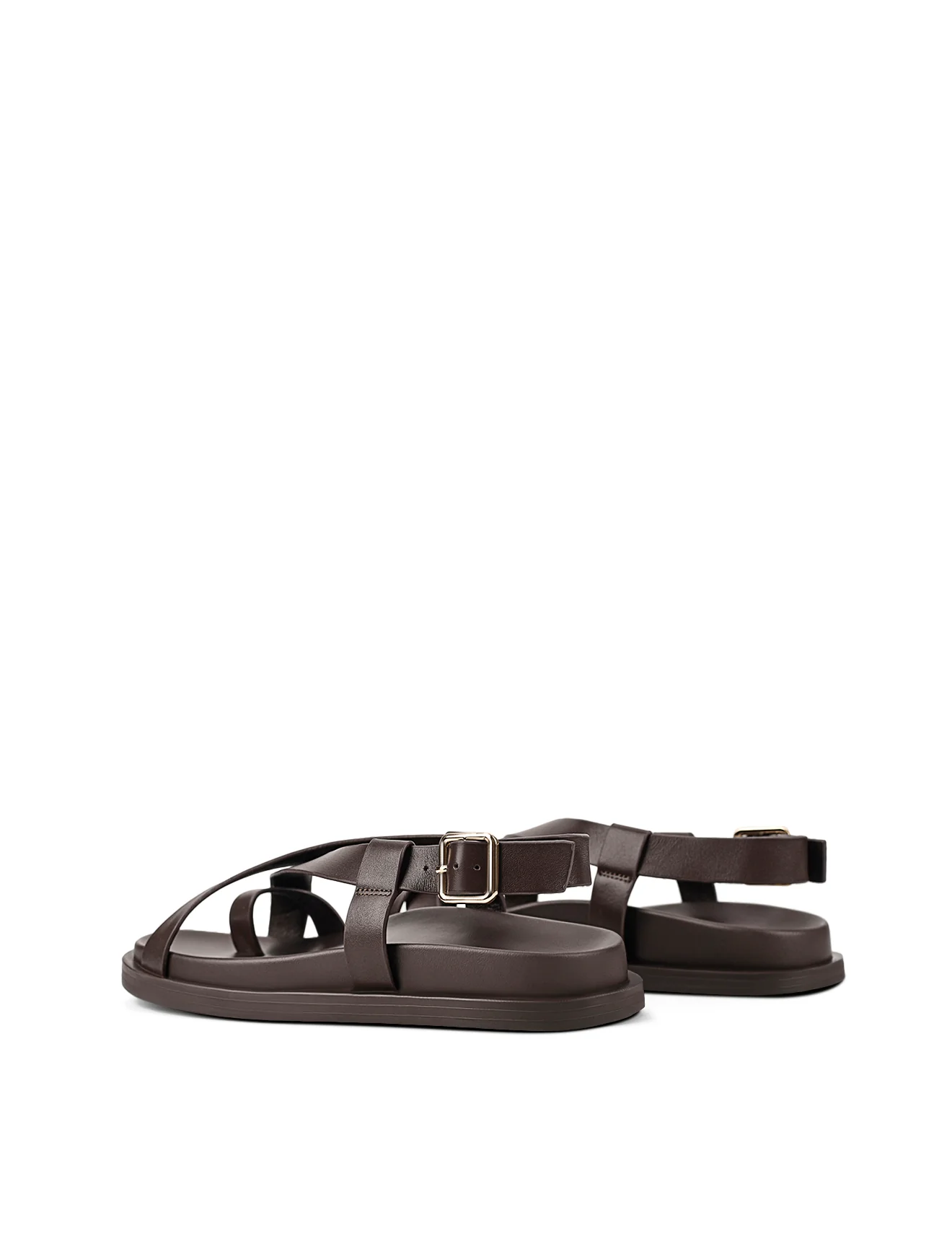 Laia Flatform Sandals - Chocolate Brown Leather - Image 5
