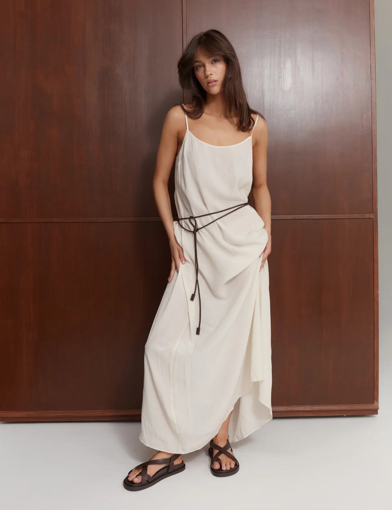 Laia Flatform Sandals - Chocolate Brown Leather - Image 6
