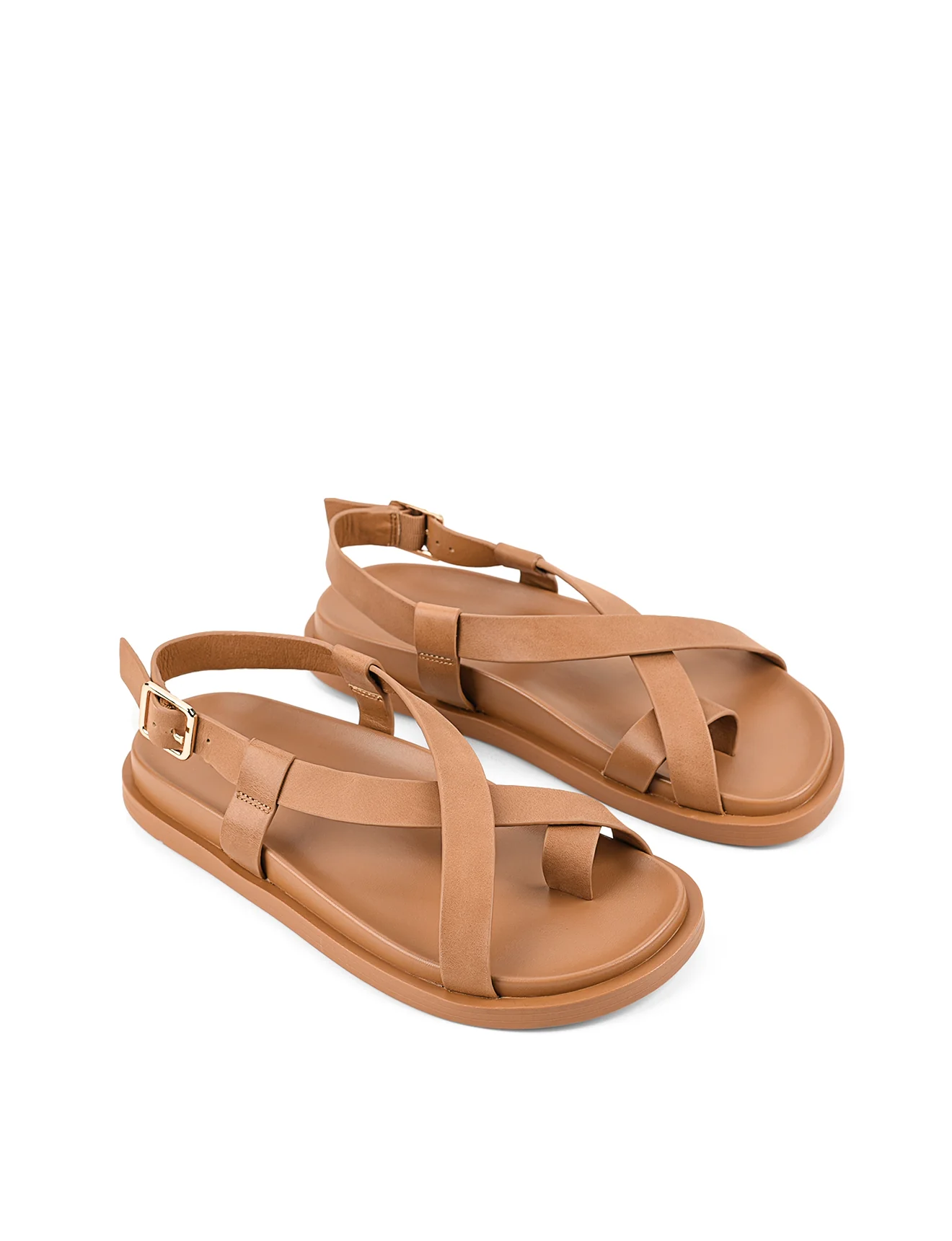 Laia Flatform Sandals - Tan Leather - Image 3