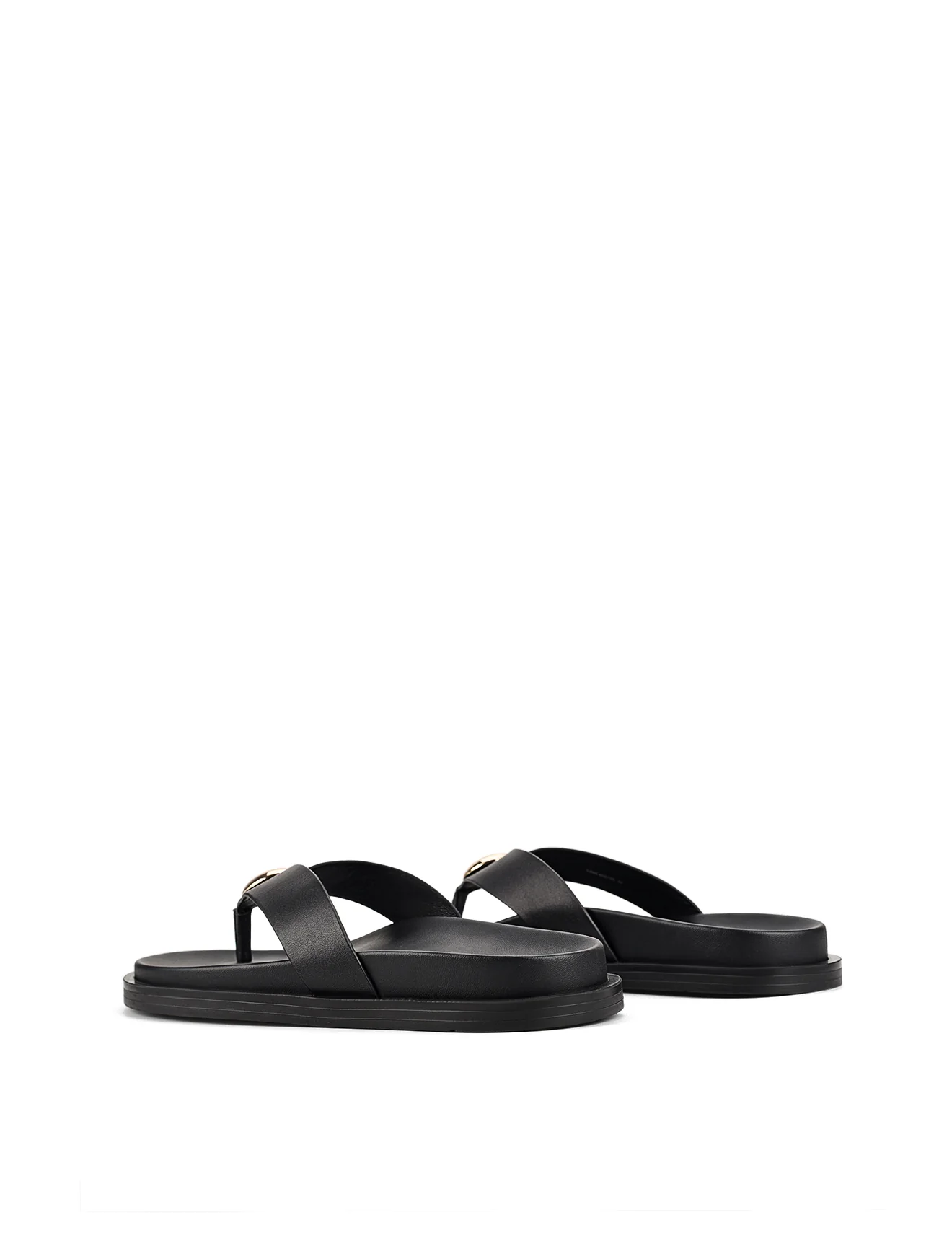 Lana Footbed Sandals - Black Leather - Image 5