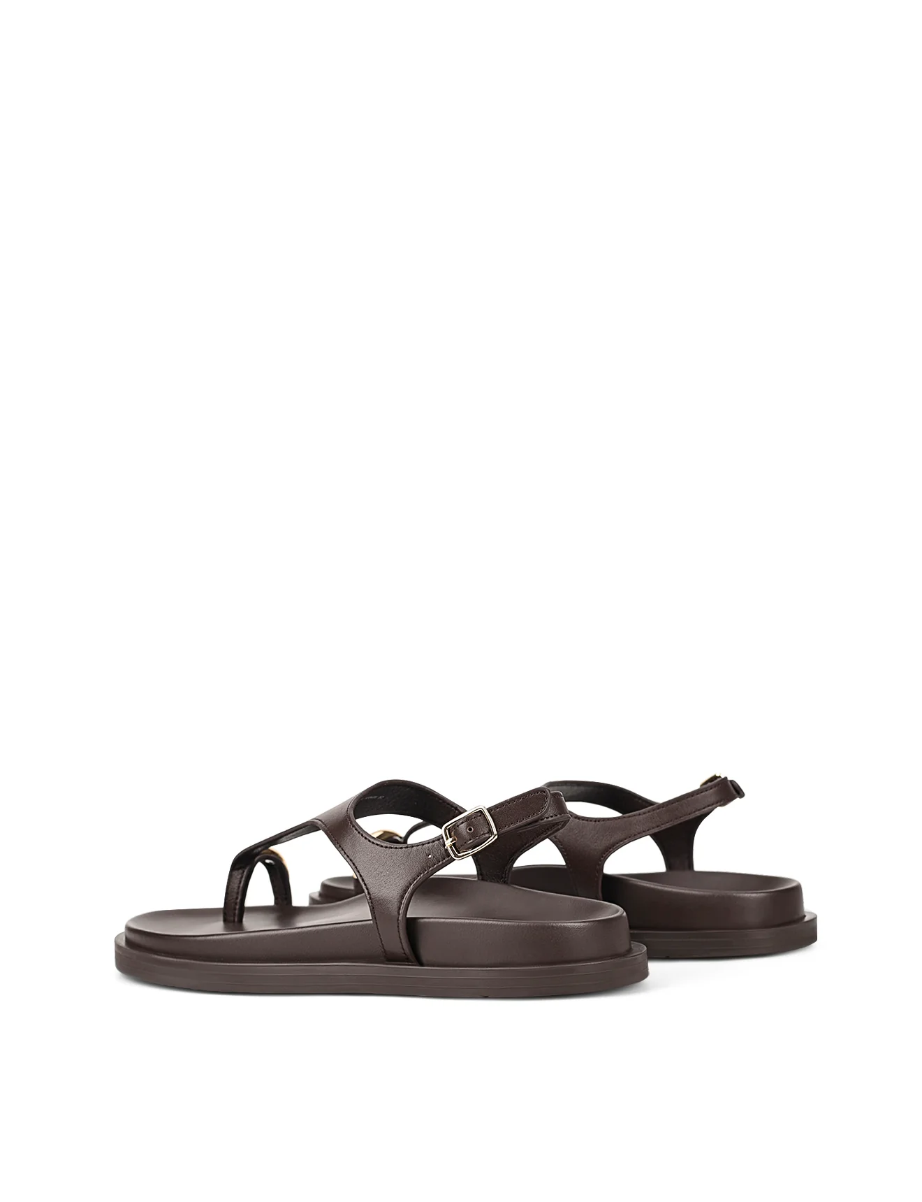 Latvia Flatform Sandals - Chocolate Brown Leather - Image 6