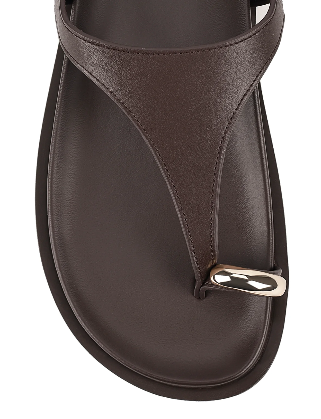 Latvia Flatform Sandals - Chocolate Brown Leather - Image 7