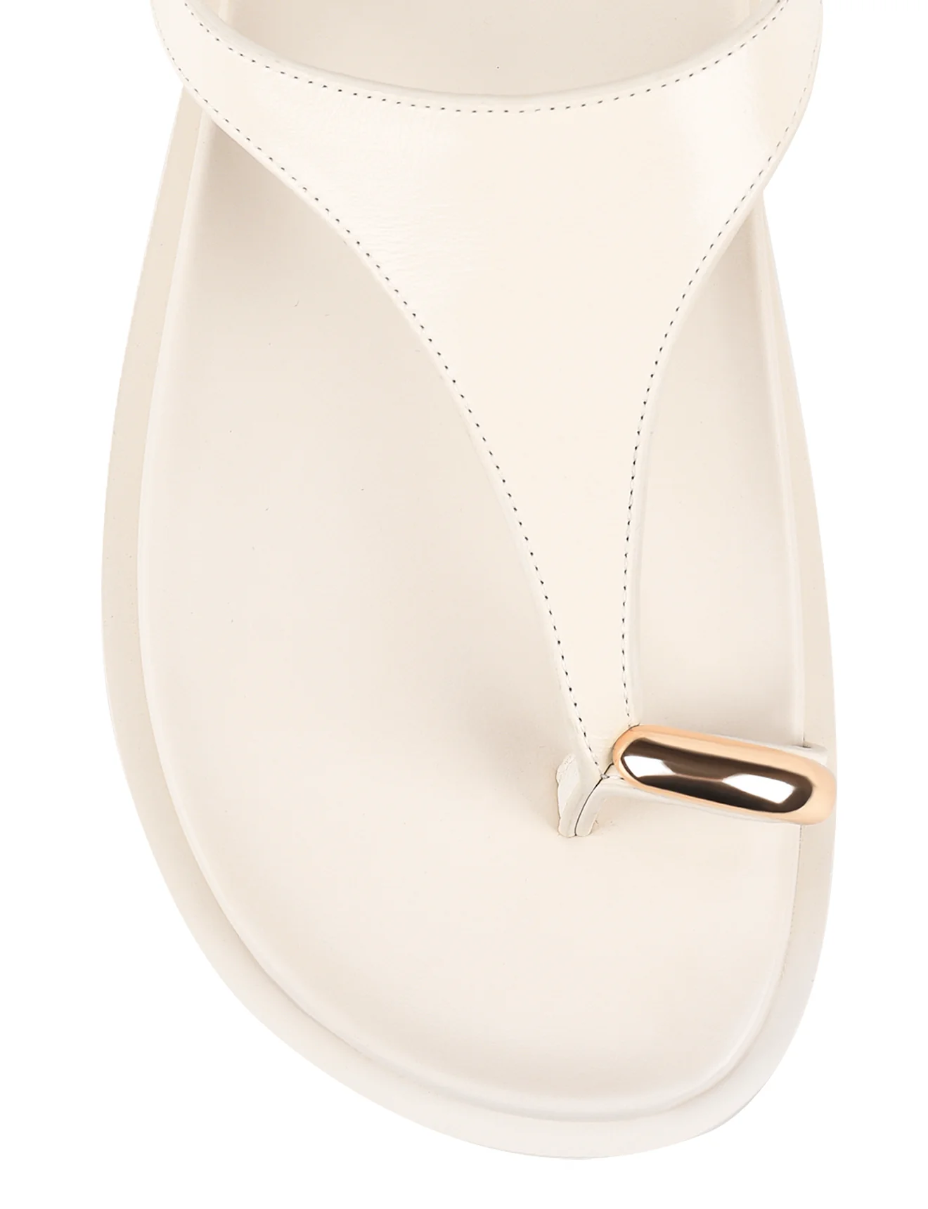 Latvia Flatform Sandals - Cream White Leather - Image 5