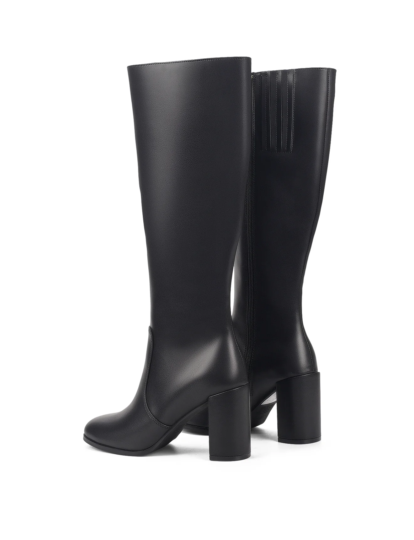 Lily Long Boots - Black Leather - Image 4