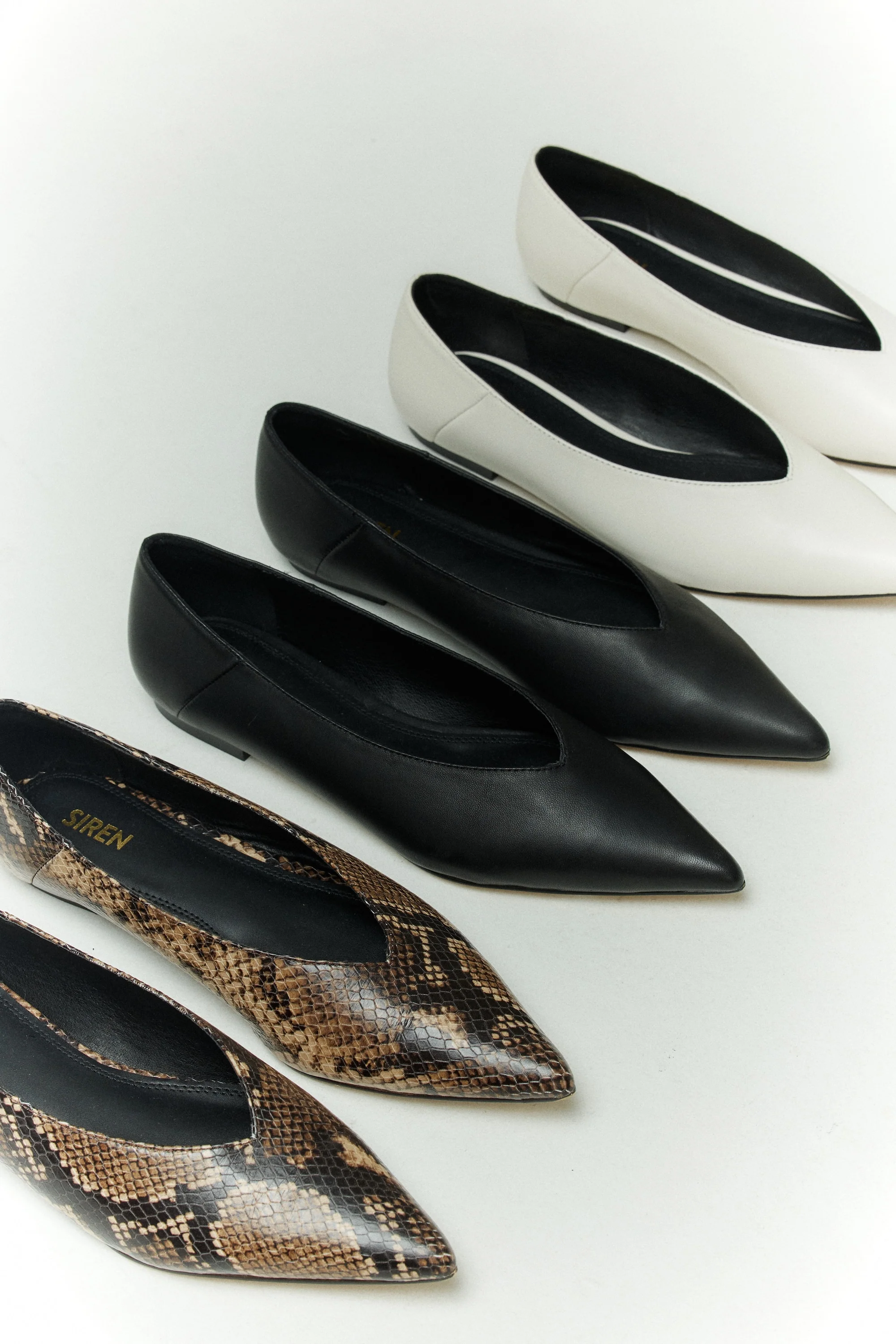Locke Flat Pumps - Brown Snake Leather - Image 3