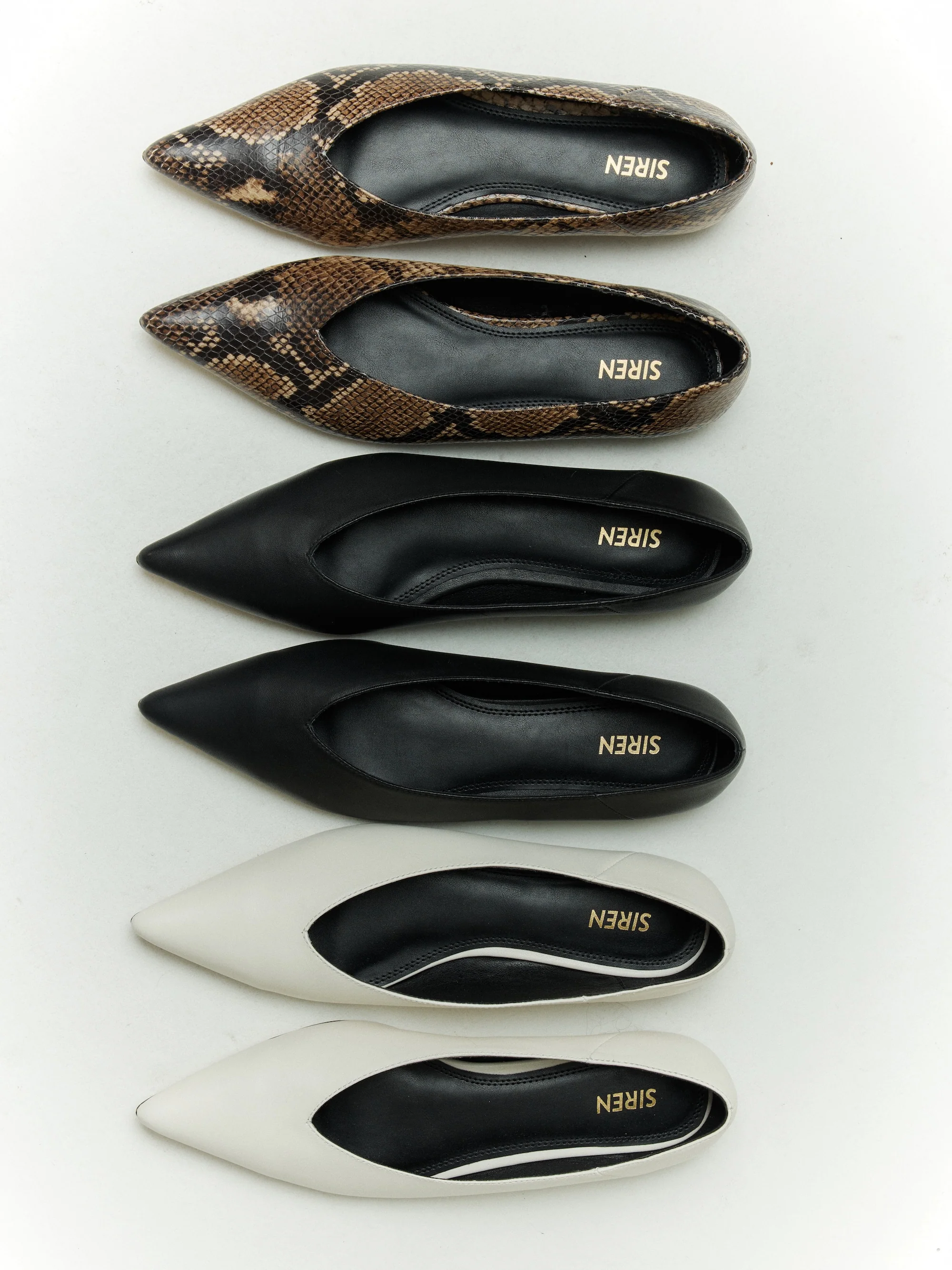 Locke Flat Pumps - Brown Snake Leather - Image 4