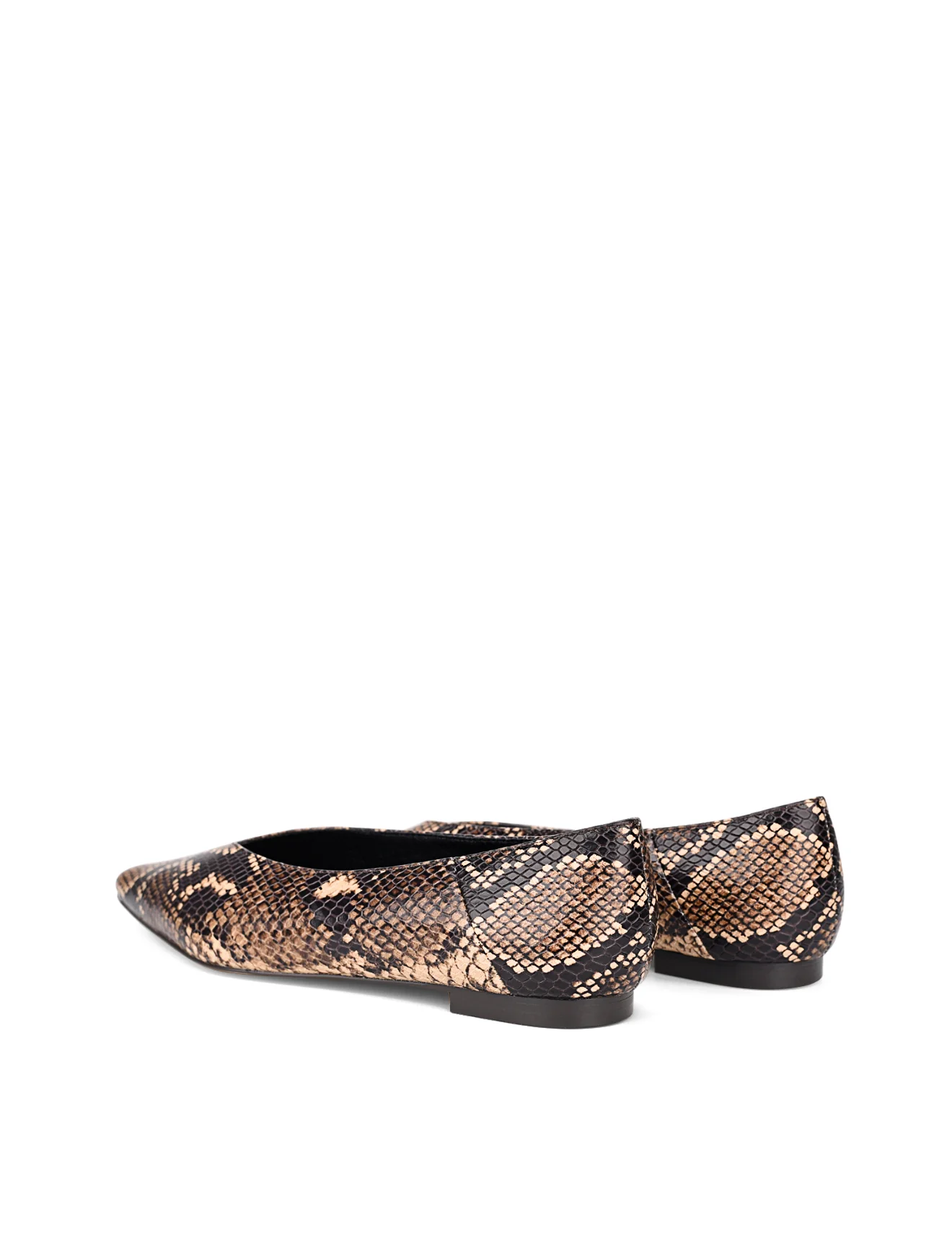 Locke Flat Pumps - Brown Snake Leather - Image 6