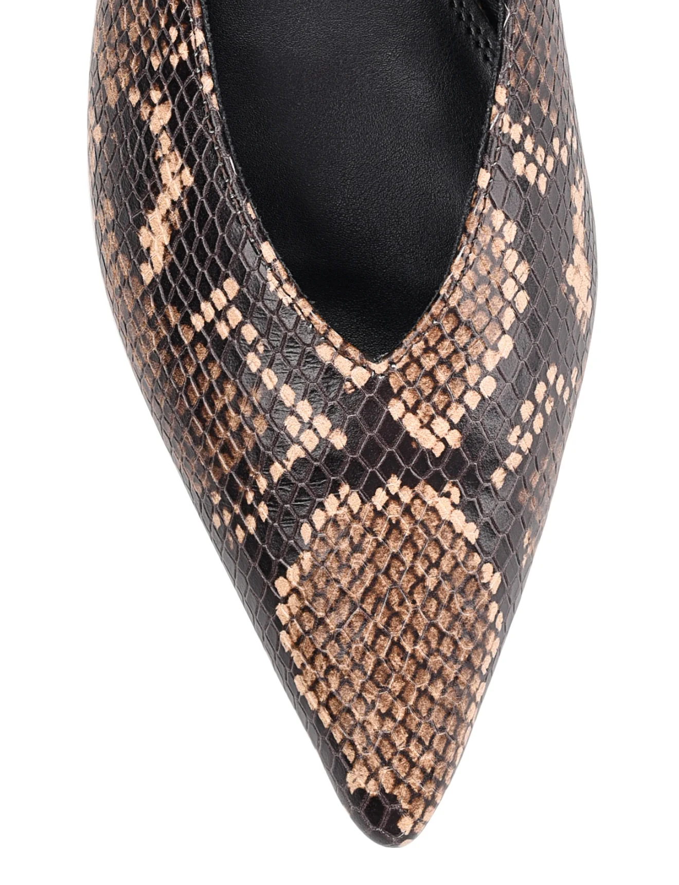Locke Flat Pumps - Brown Snake Leather - Image 7