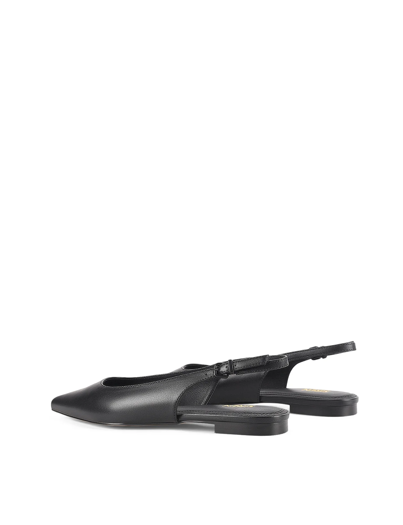 Lola Sling Back Flats - Black Leather - Image 4