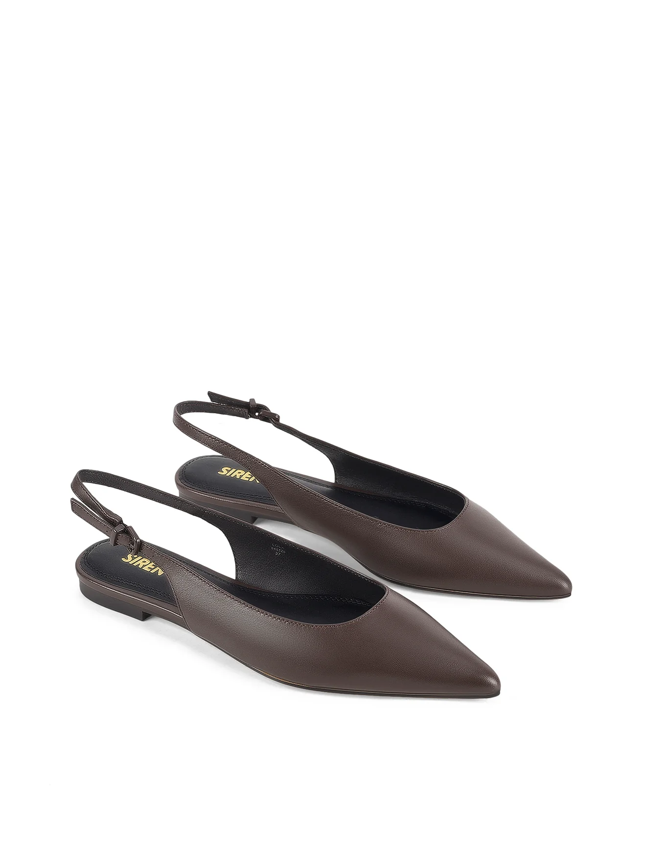 Lola Sling Back Flats - Chocolate Brown Leather - Image 3