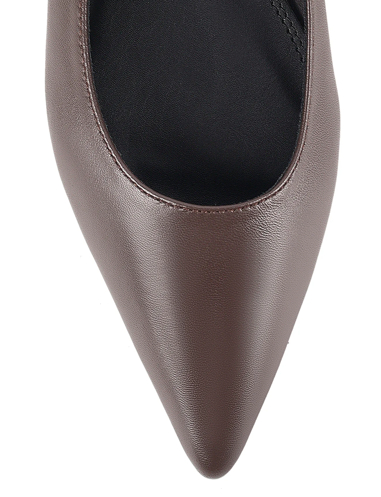 Lola Sling Back Flats - Chocolate Brown Leather - Image 5