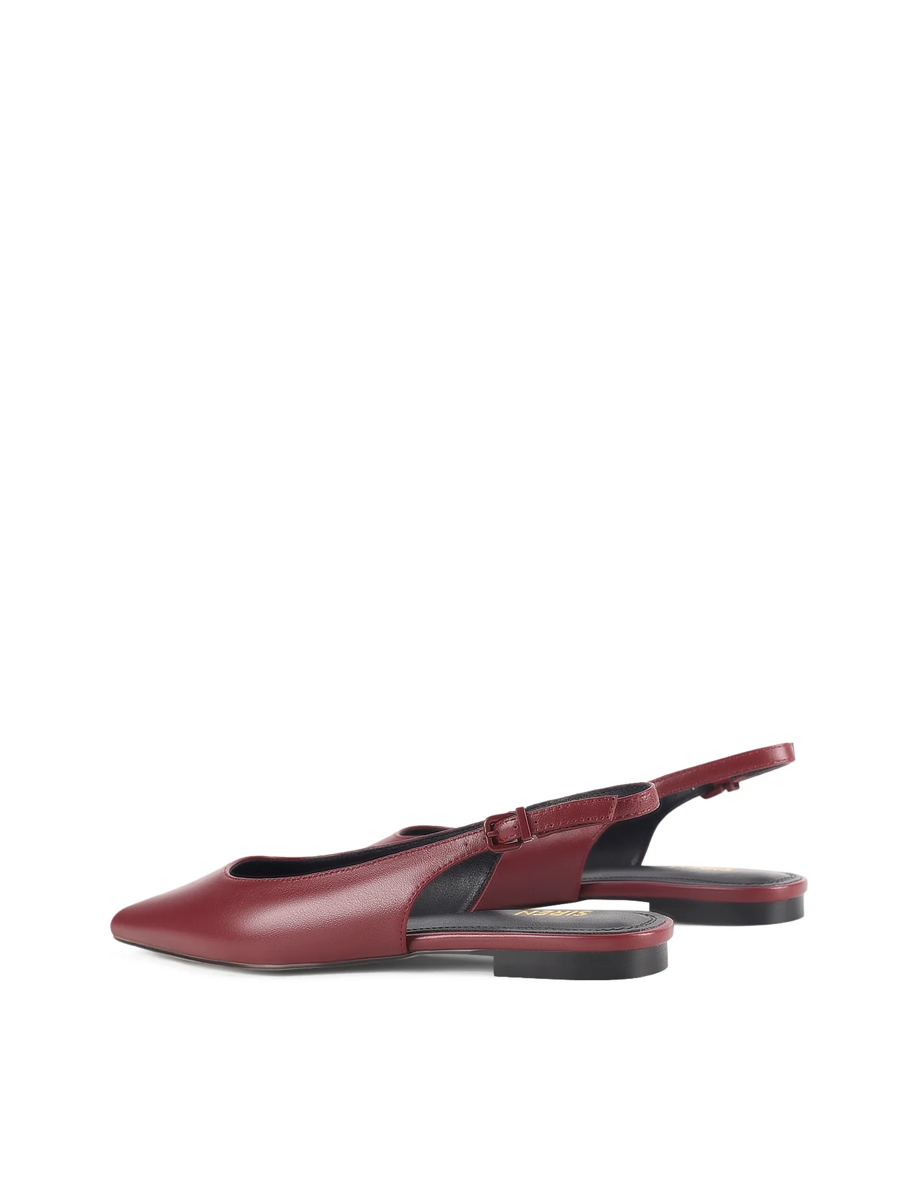 Lola Sling Back Flats - Wine Leather - Image 4