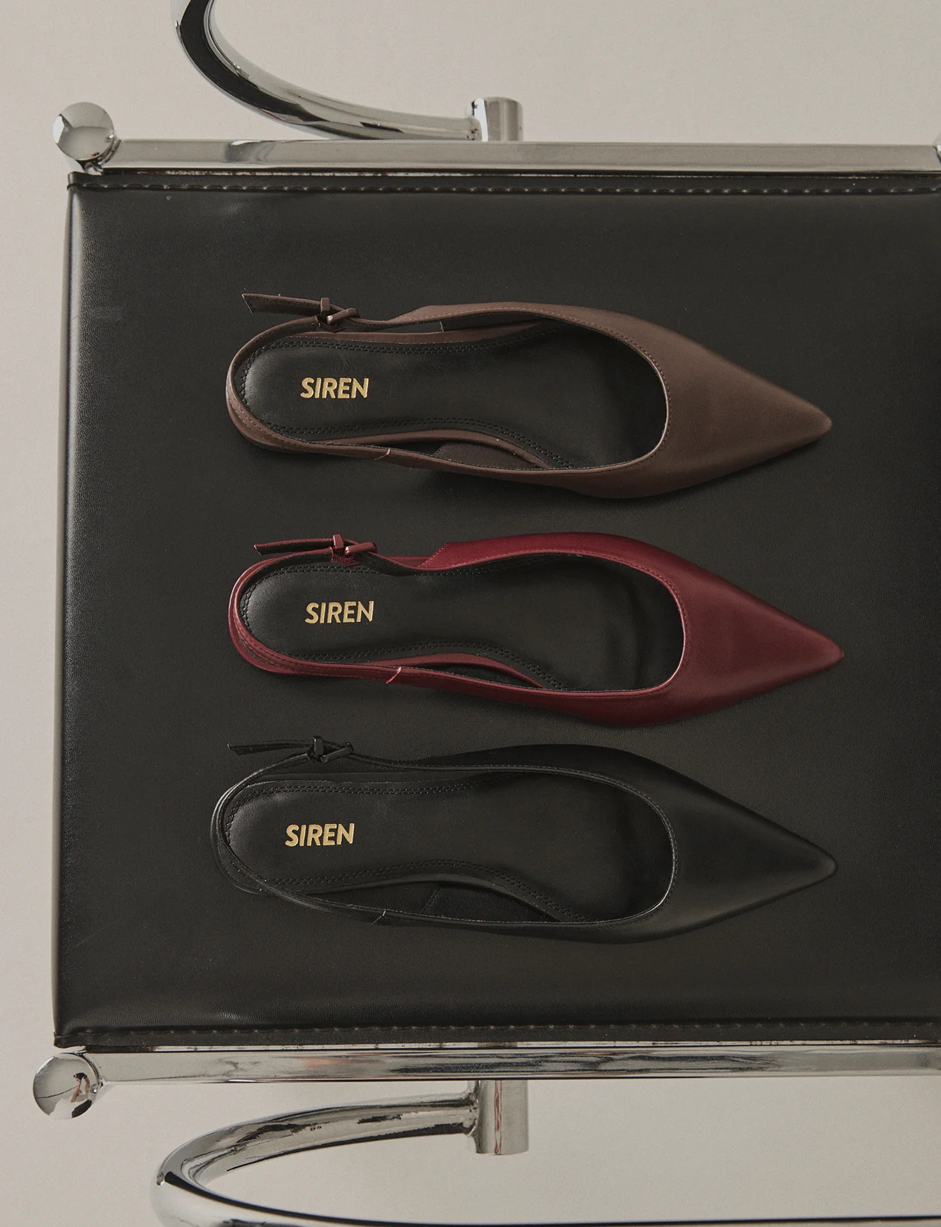 Lola Sling Back Flats - Wine Leather - Image 6