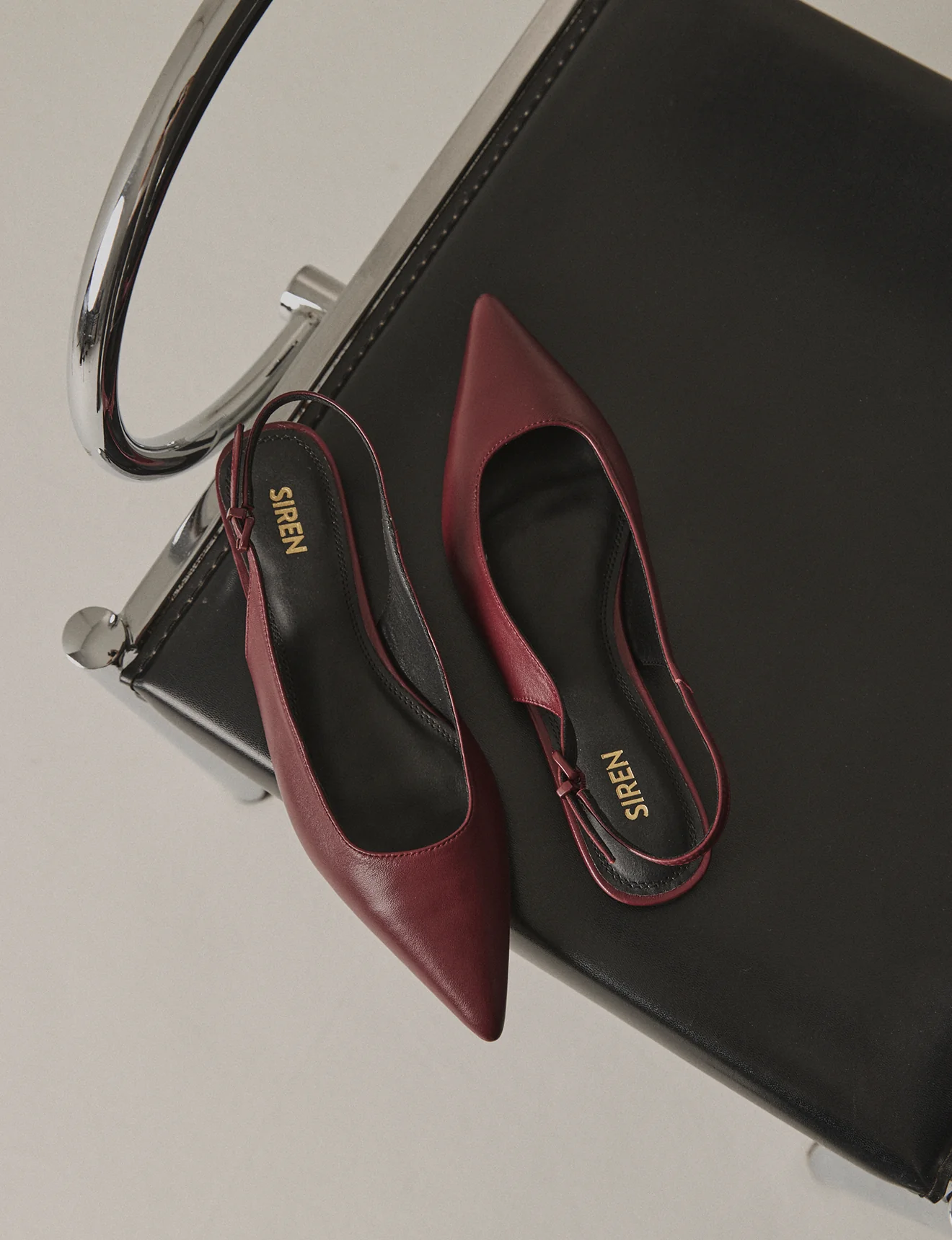 Lola Sling Back Flats - Wine Leather - Image 7