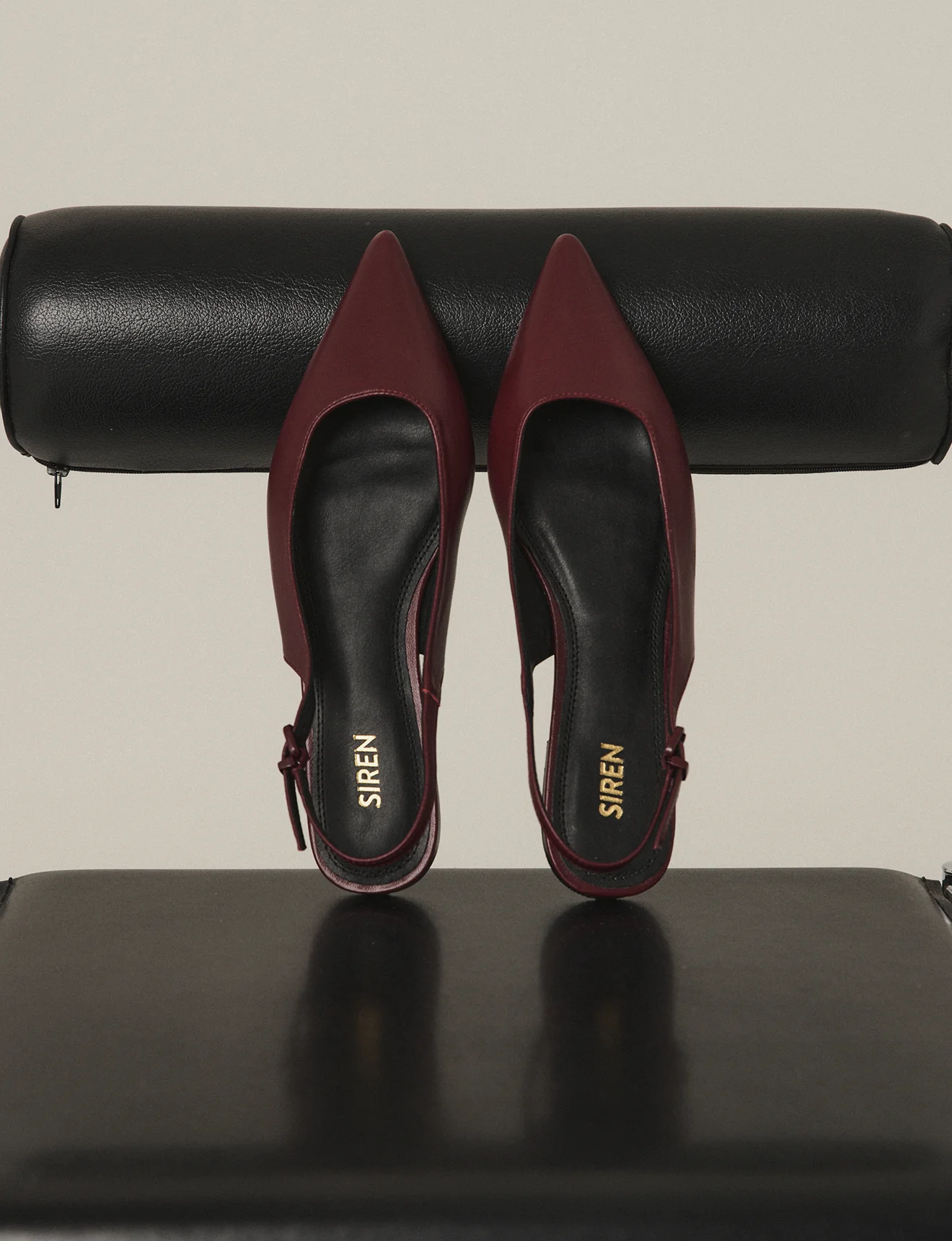Lola Sling Back Flats - Wine Leather - Image 8