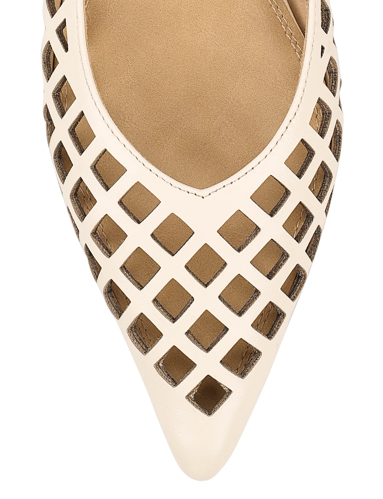 Lottie Sling Back Flats - Cream White Leather - Image 4