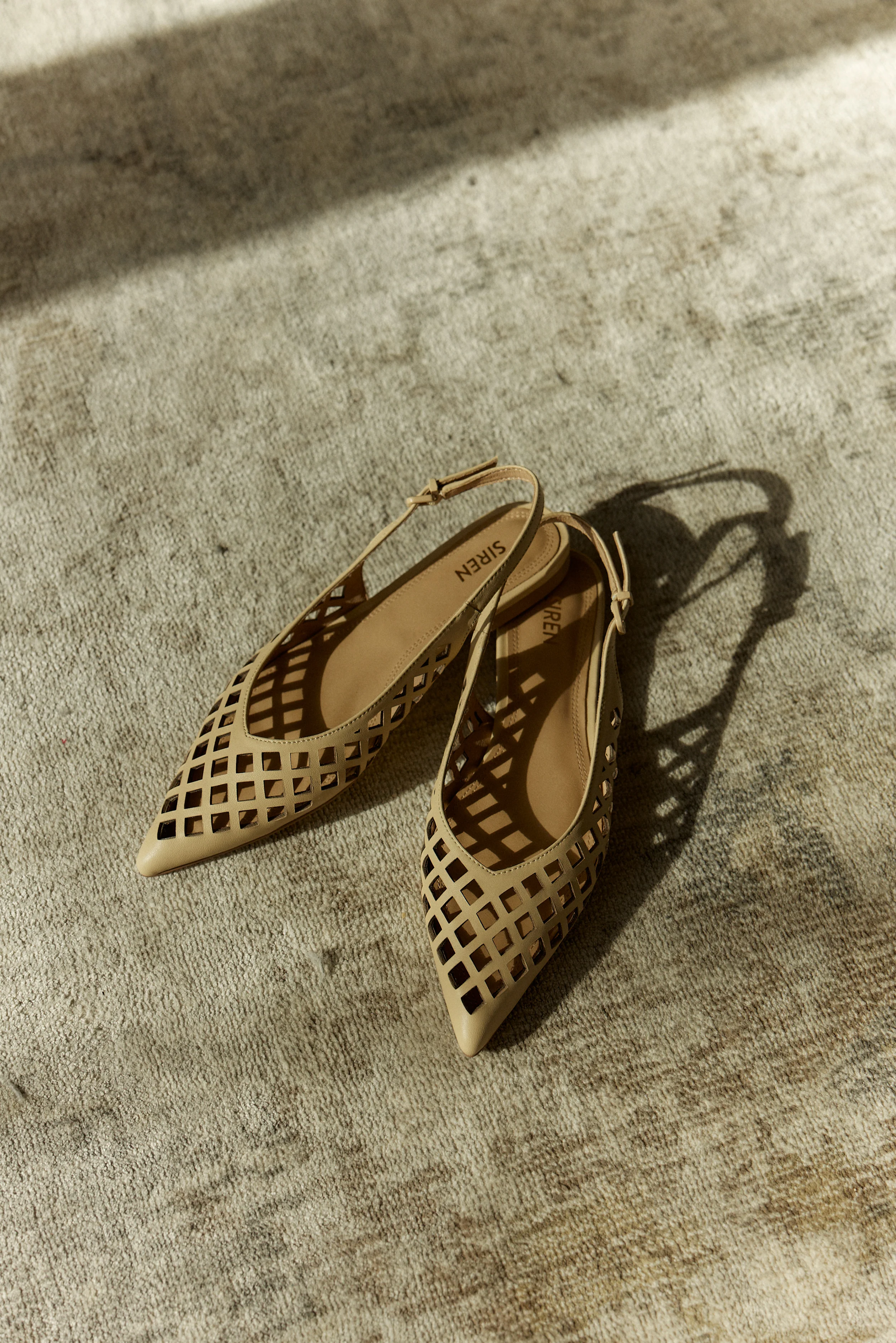 Lottie Sling Back Flats - Custard Yellow Leather - Image 5