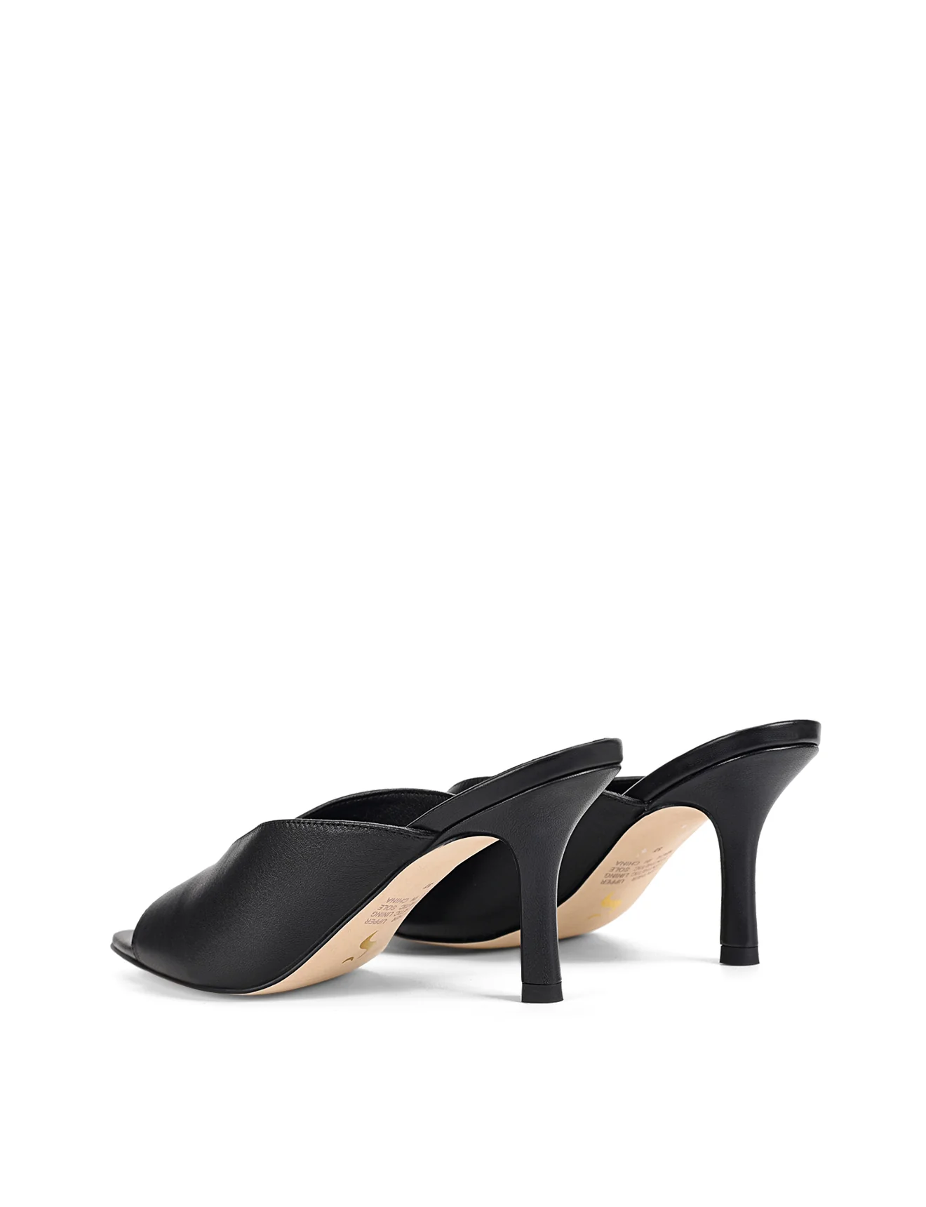 Mabel Point Toe Mules - Black Leather - Image 4