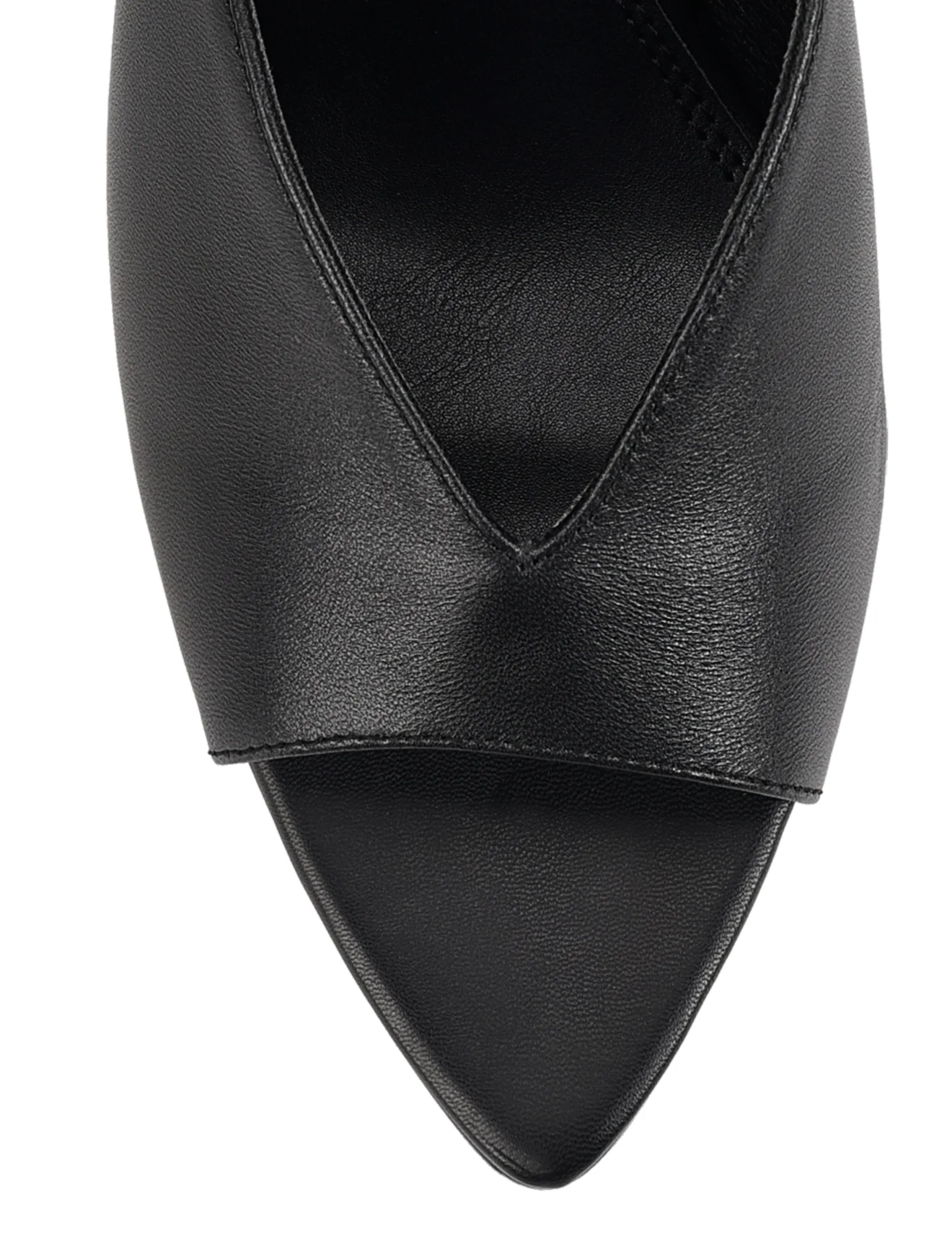 Mabel Point Toe Mules - Black Leather - Image 5
