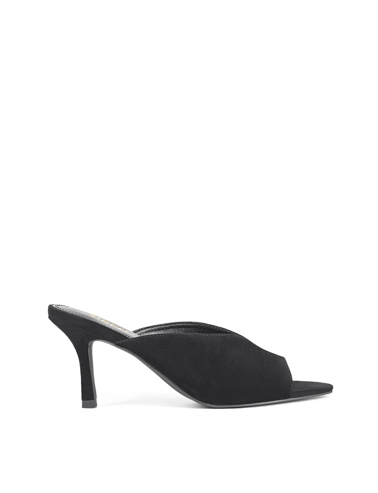 Mabel Point Toe Mules - Black Suede