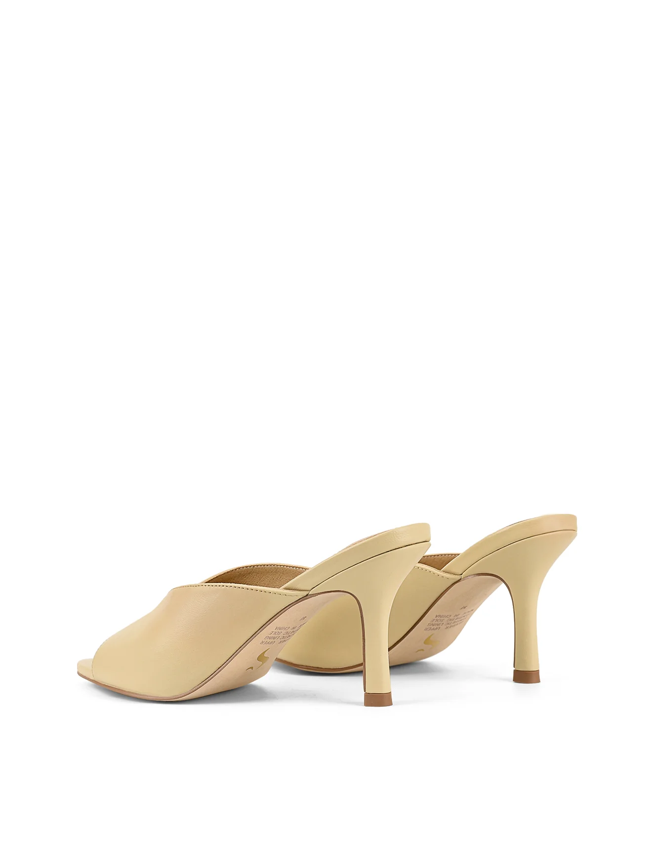 Mabel Point Toe Mules - Custard Yellow Leather - Image 4
